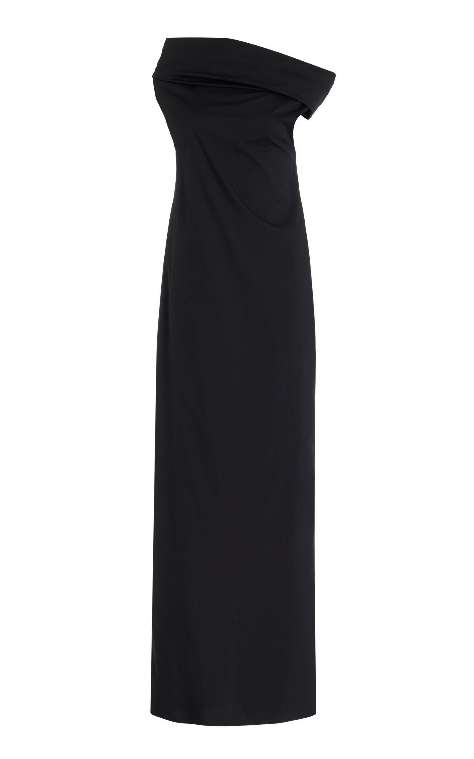 Off-The-Shoulder Draped Stretch-Cotton Maxi Dress