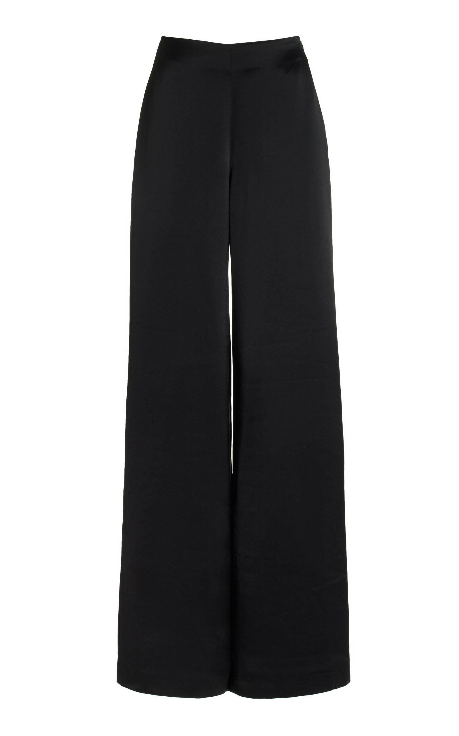 Shop Sophie Et Voila Wide-leg Satin Pants In Black