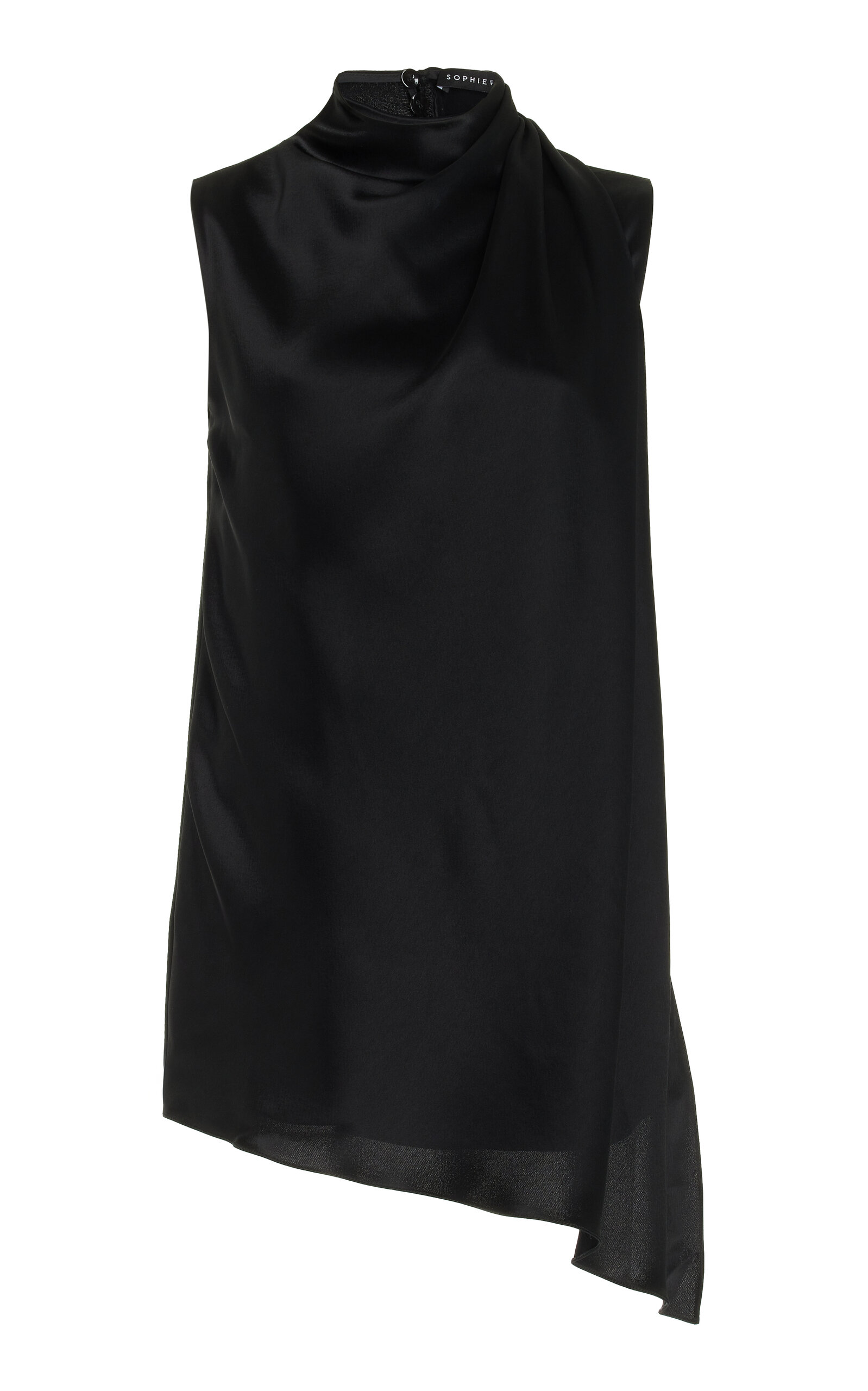 Shop Sophie Et Voila Draped Satin Top In Black