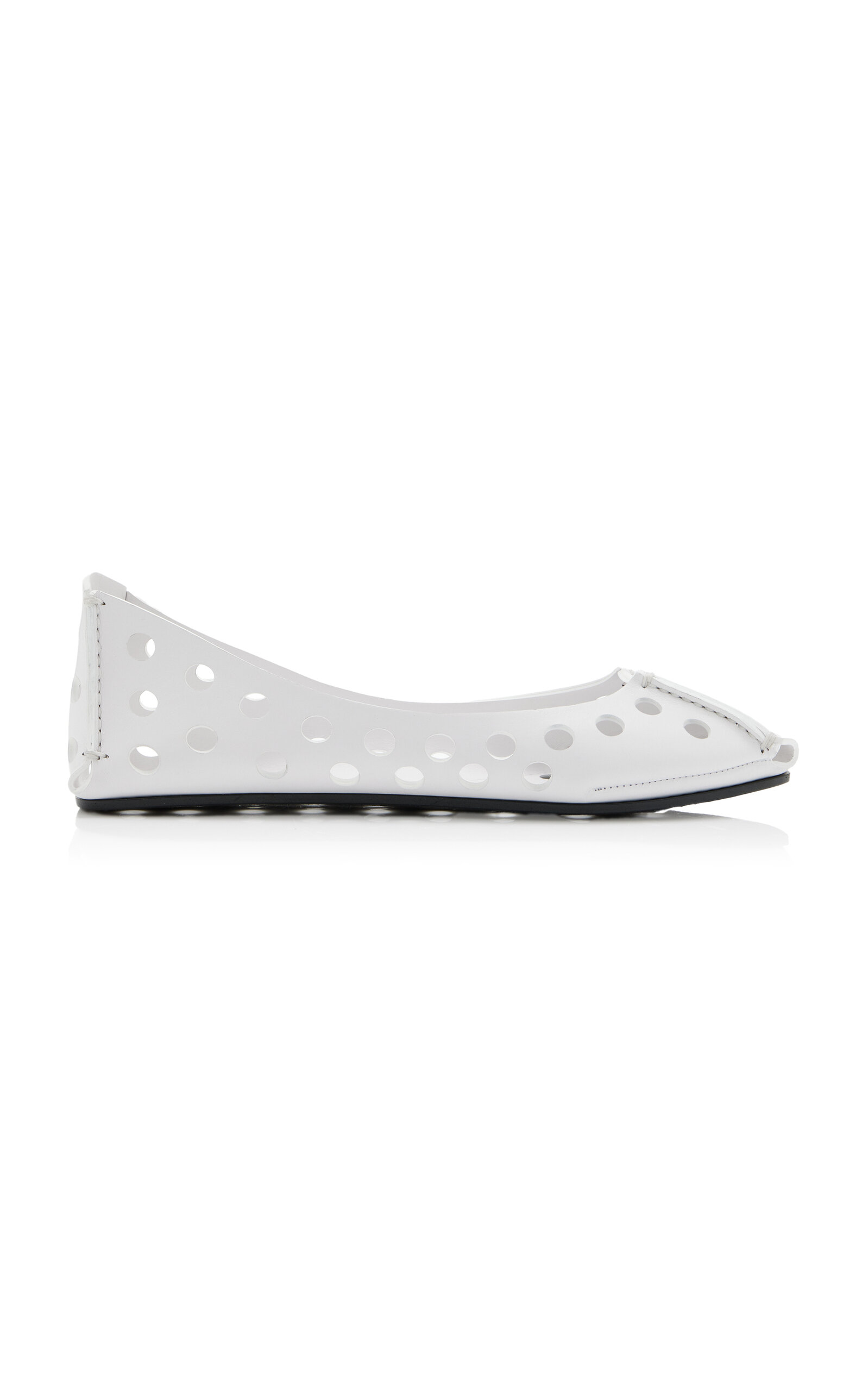 Alaïa Perforated Leather Ballet Flats In White