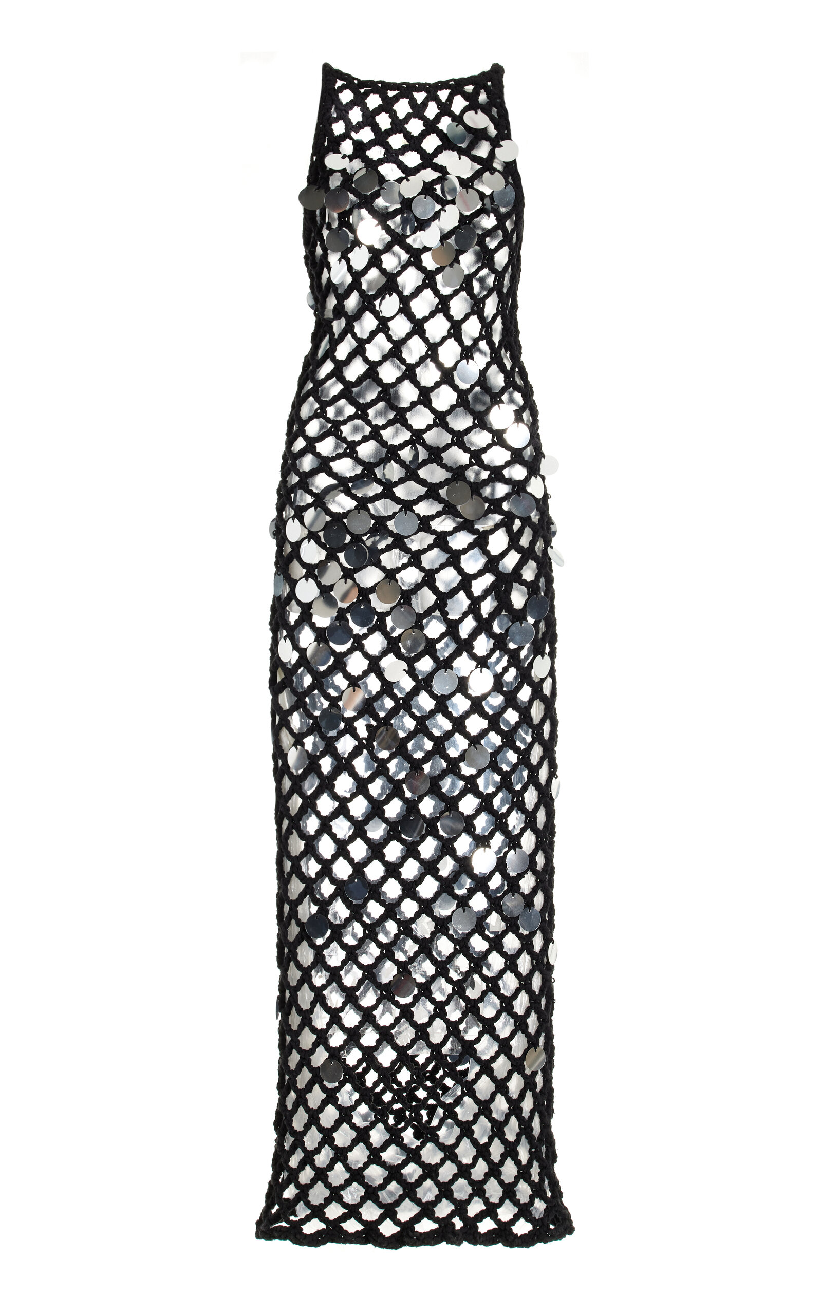 Estudio 54 Sequin-Embellished Crocheted Cotton Midi Dress