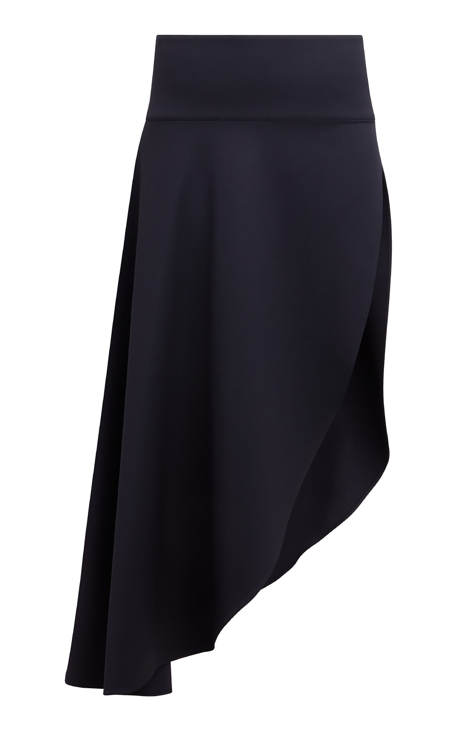 Alaïa Asymmetric Merino Wool Maxi Skirt In Black