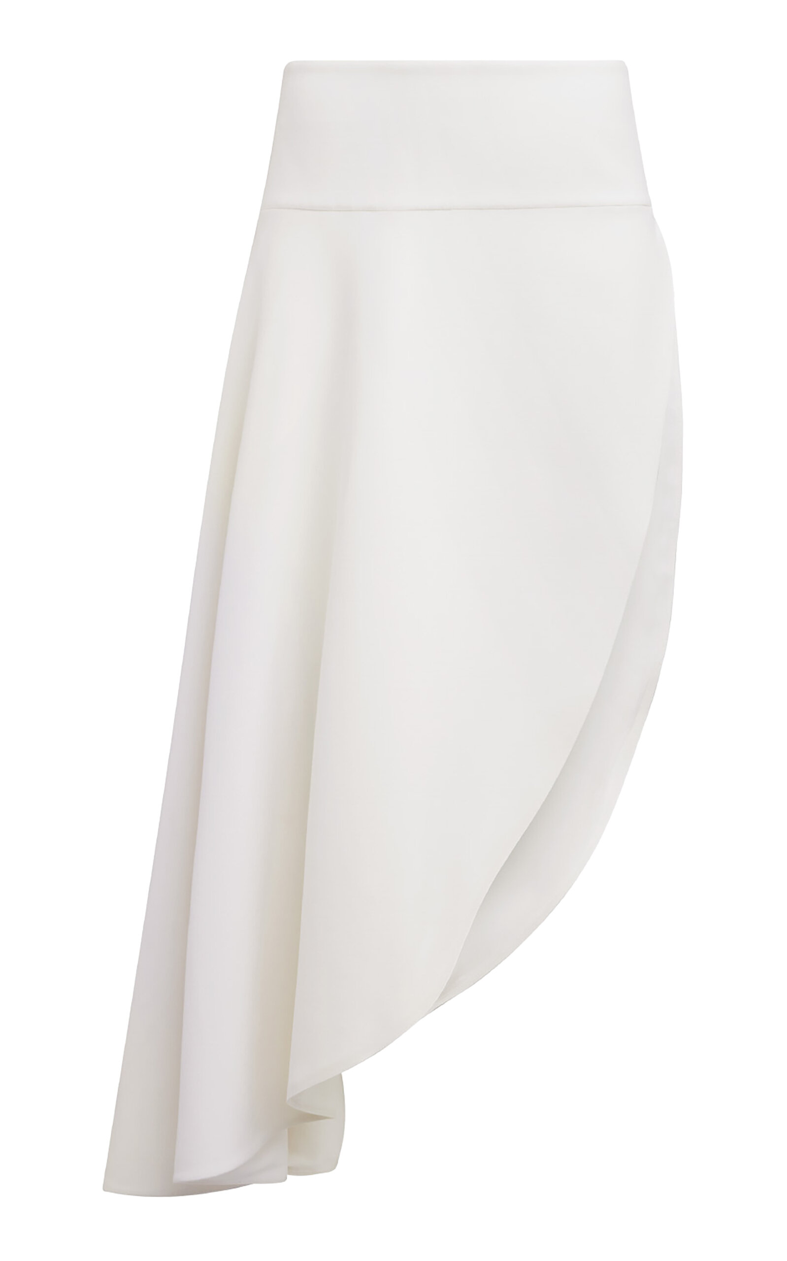 ALAÏA Curved Asymmetric Stretch-Cady Skirt - Ivory