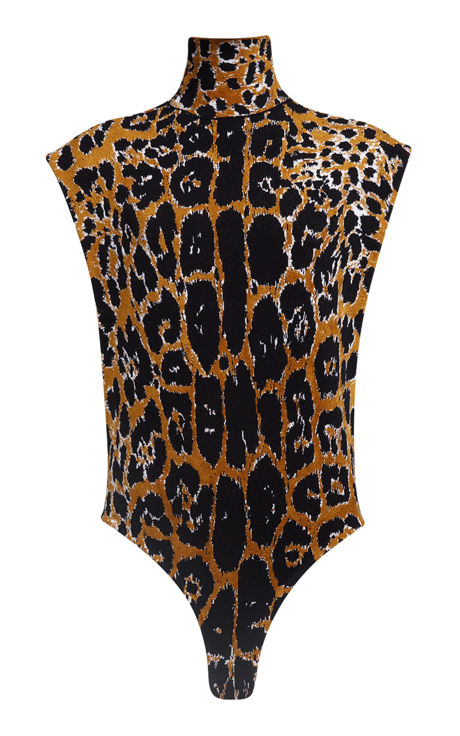 ALAÏA Leopard Printed Jacquard Knit Top