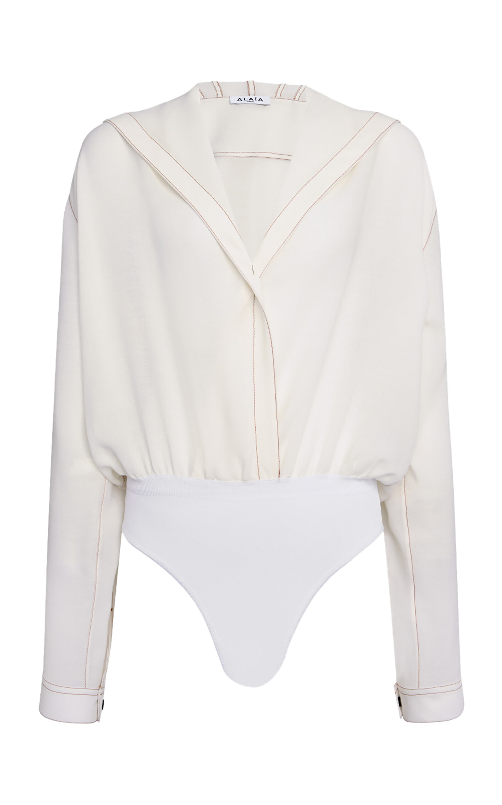 ALAÏA Hooded Wool-Blend Bodysuit - Ivory