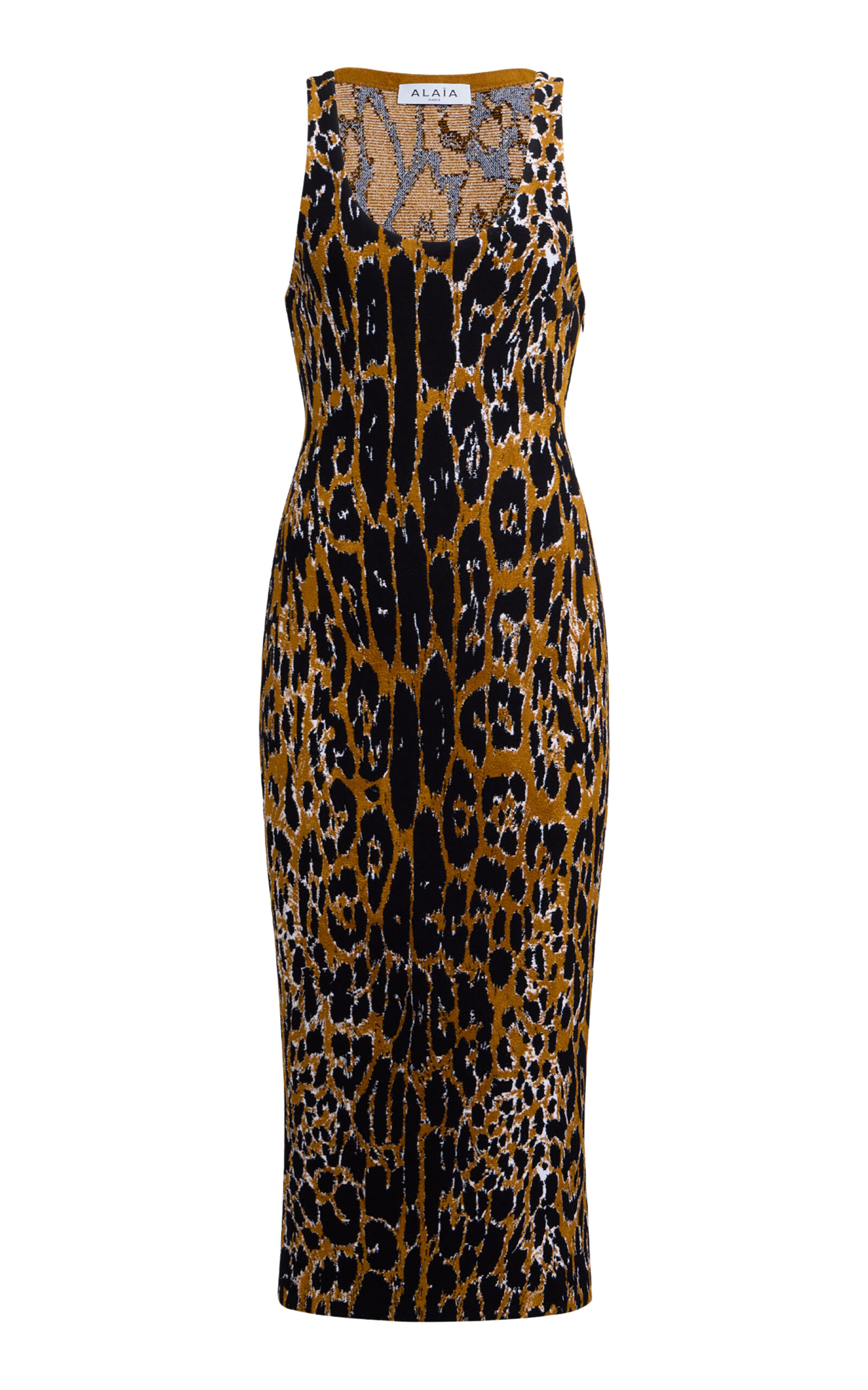Alaïa Leopard Printed Jacquard Knit Maxi Dress In Animal
