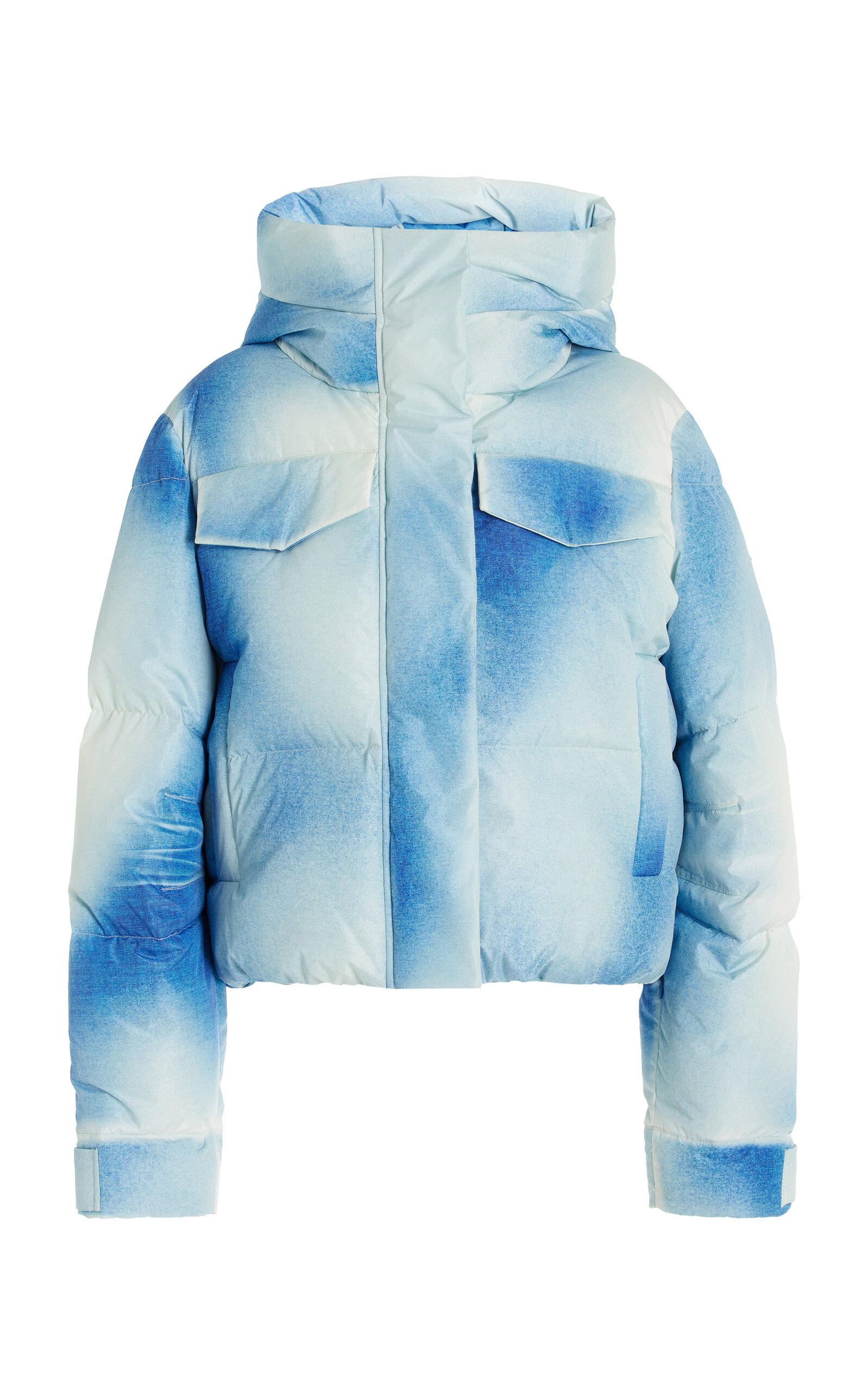Goldbergh Ciel Bleu Denim-Print Down Ski Jacket - Blue