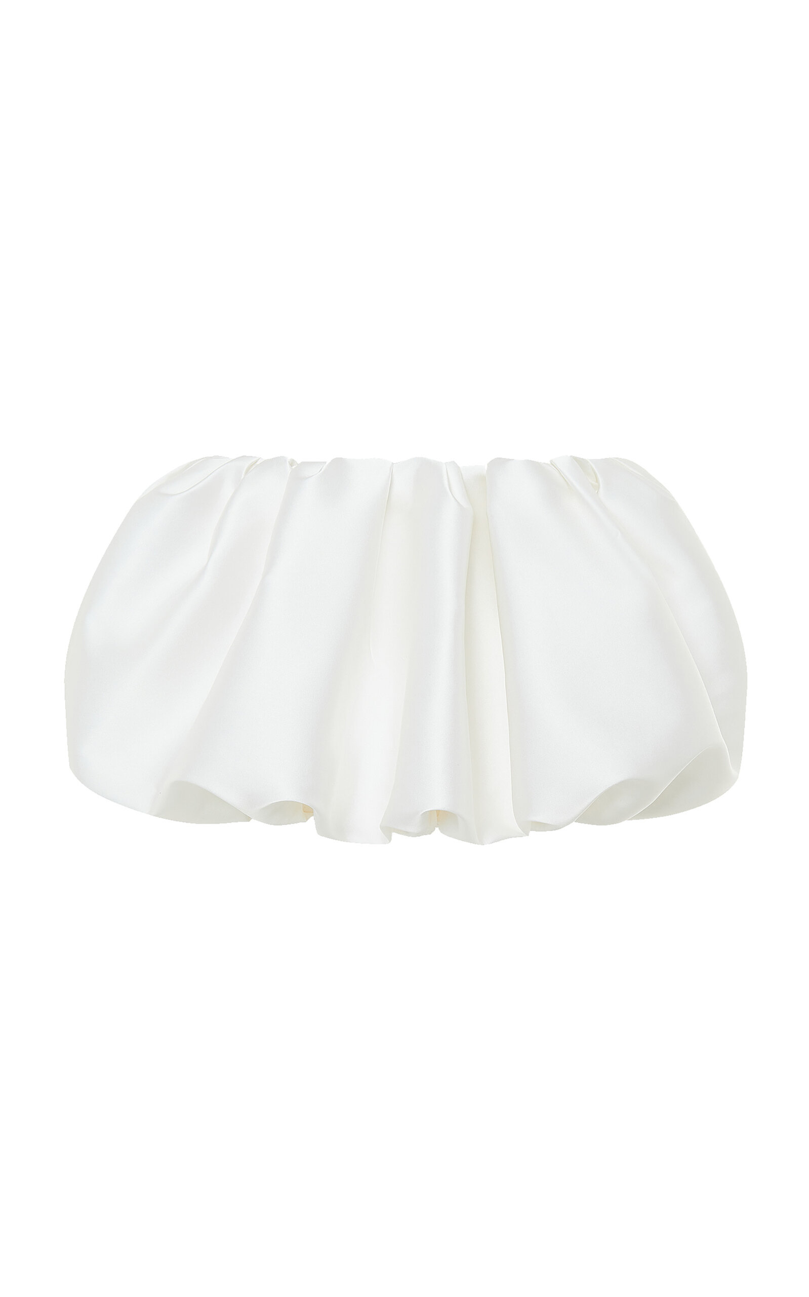 Rasario Satin Bubble Mini Skirt In White