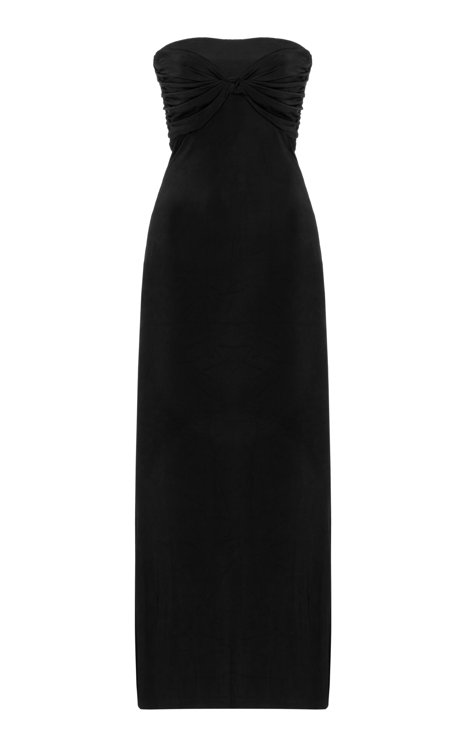 Shop Tove Cate Strapless Stretch-jersey Maxi Dress In Black