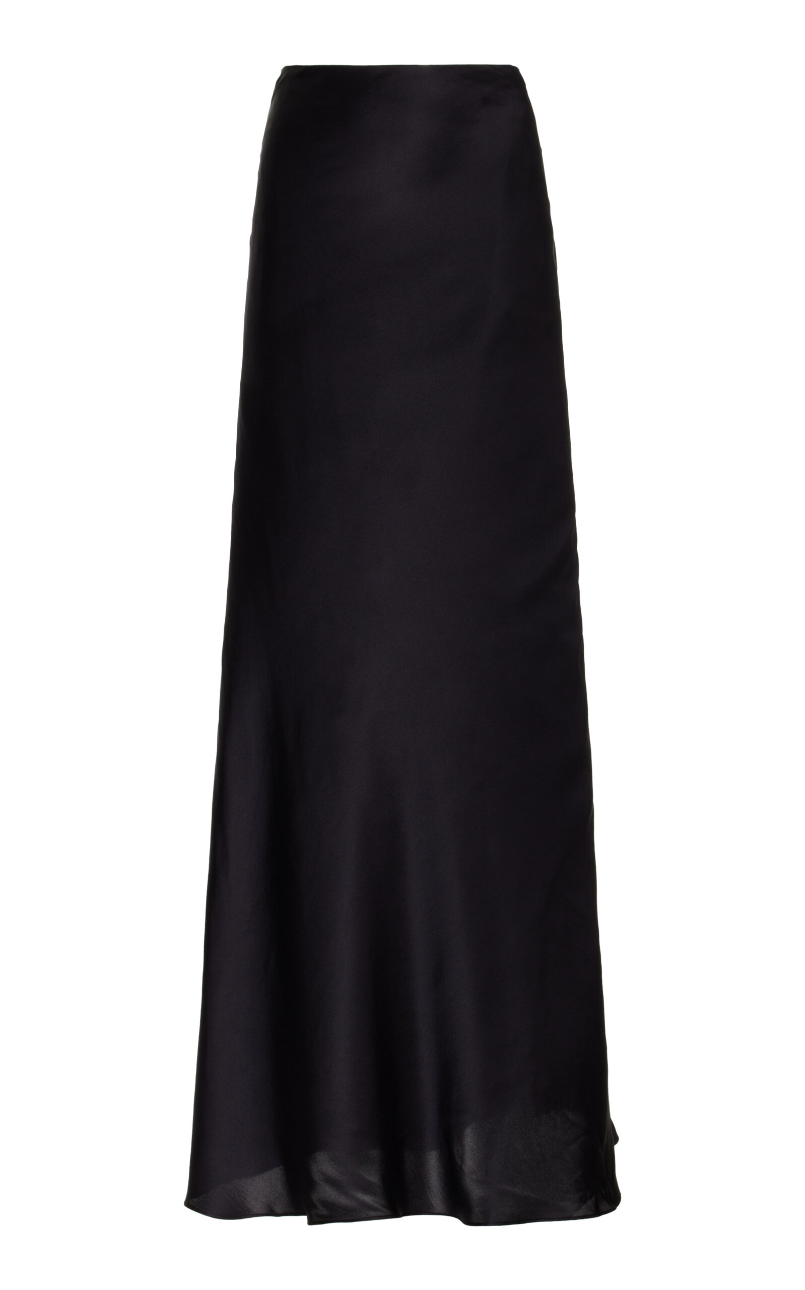 FRANÇOISE Exclusive Louise Flared Deadstock Silk Crepe Maxi Skirt - Black