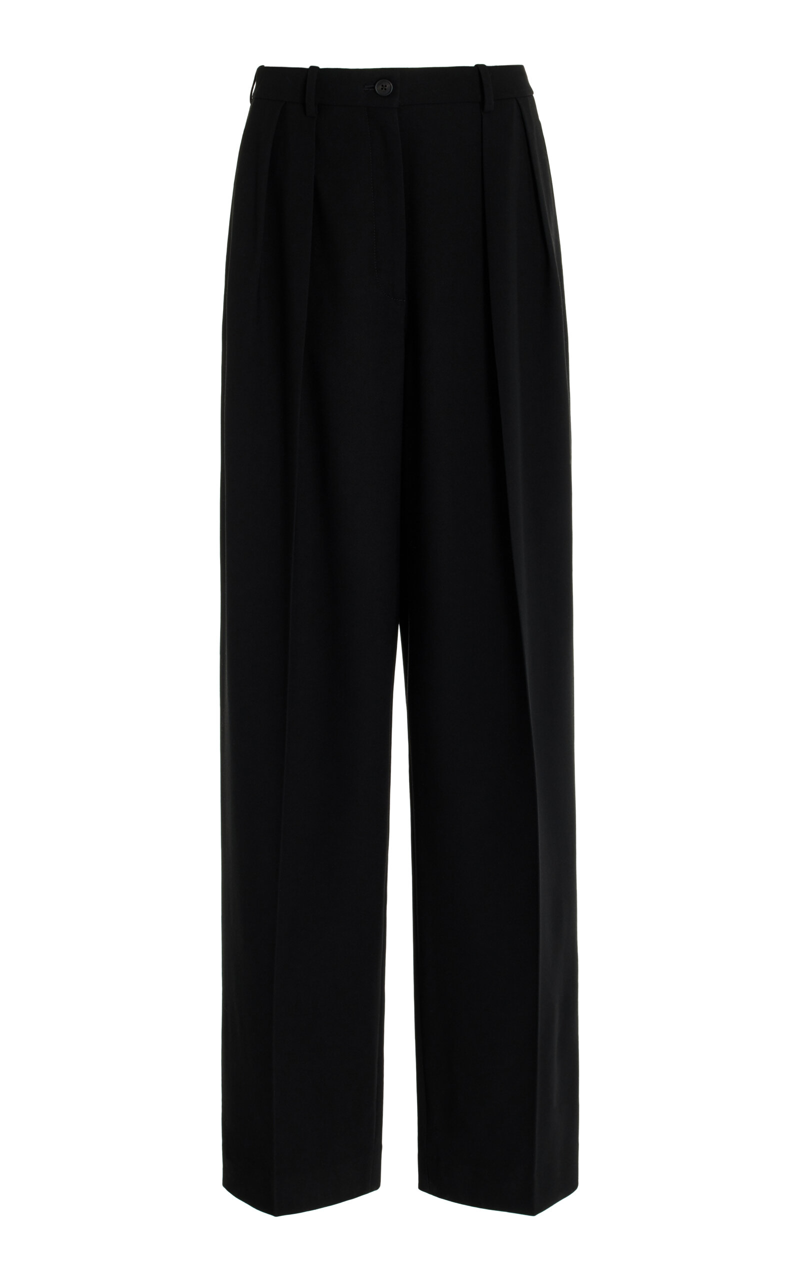 The Row Marcellita Pleated Wide-leg Trousers In Black
