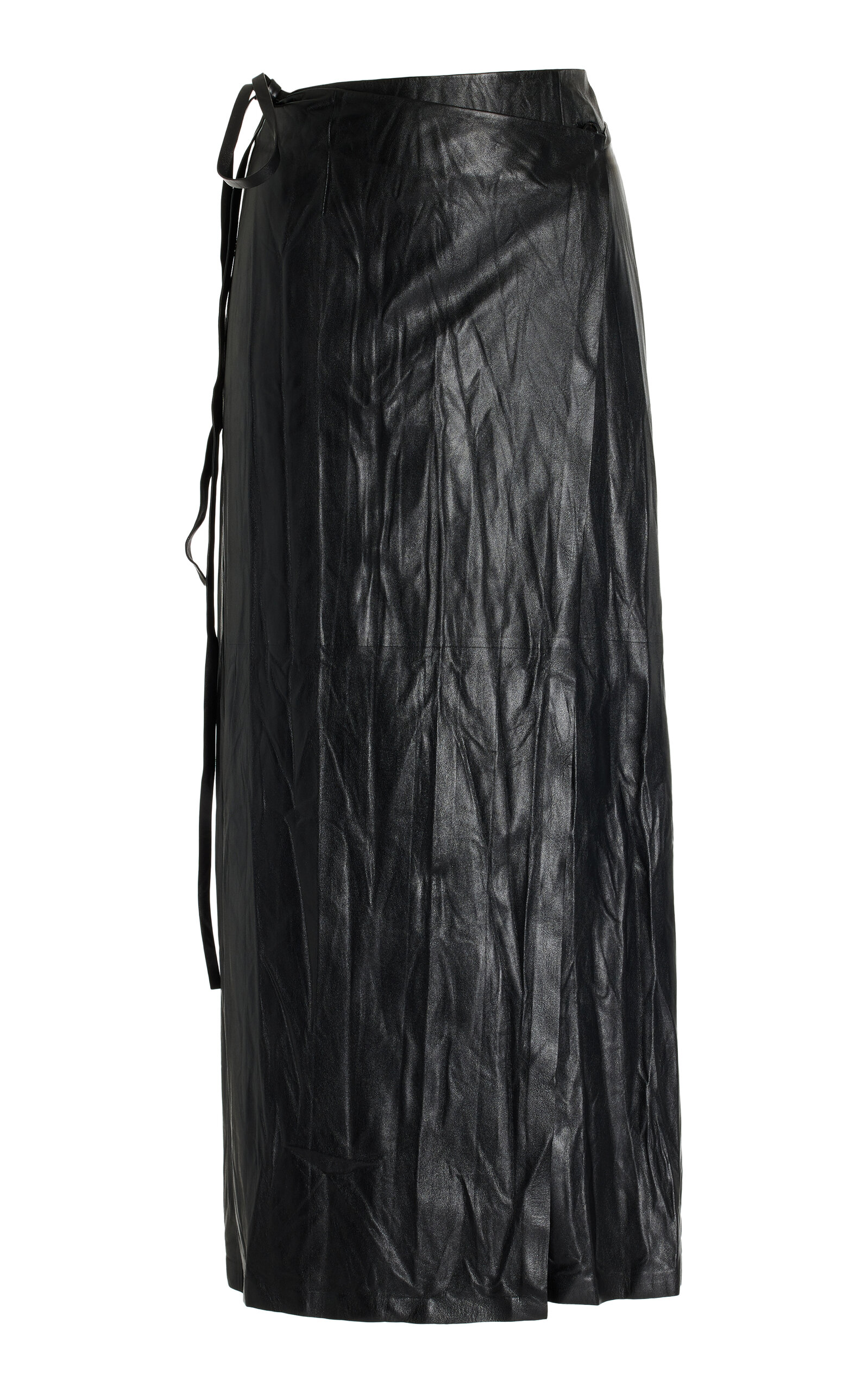 The Row Bert Leather Skirt In Black