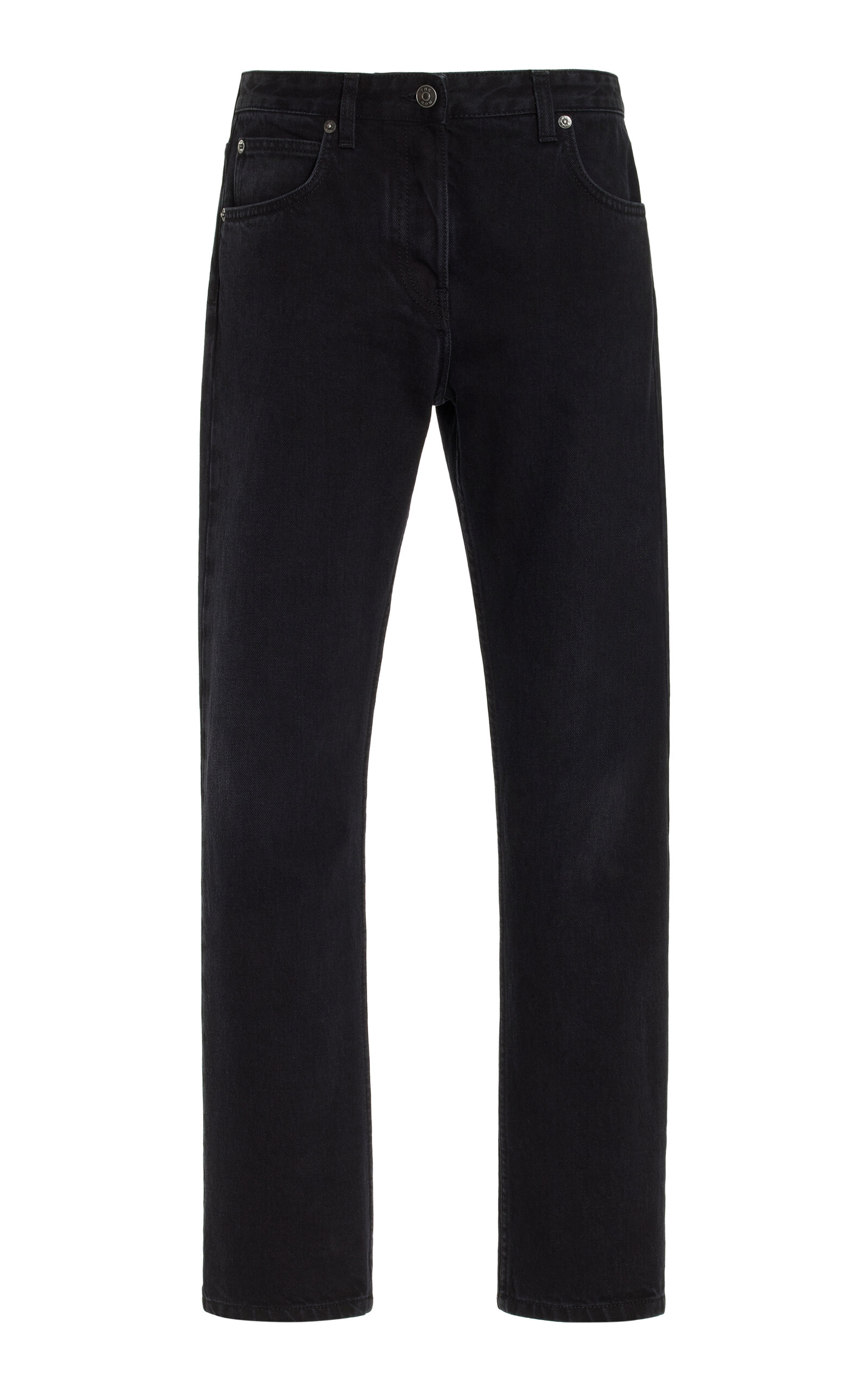 The Row Riaco Mid-rise Straight-leg Ankle Jeans In Black