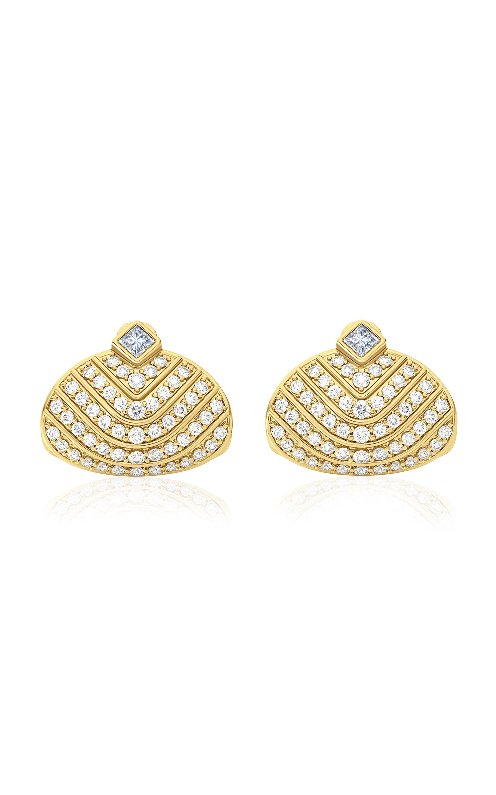 18k Yellow Gold Veni Diamant Pave Huggie Earrings