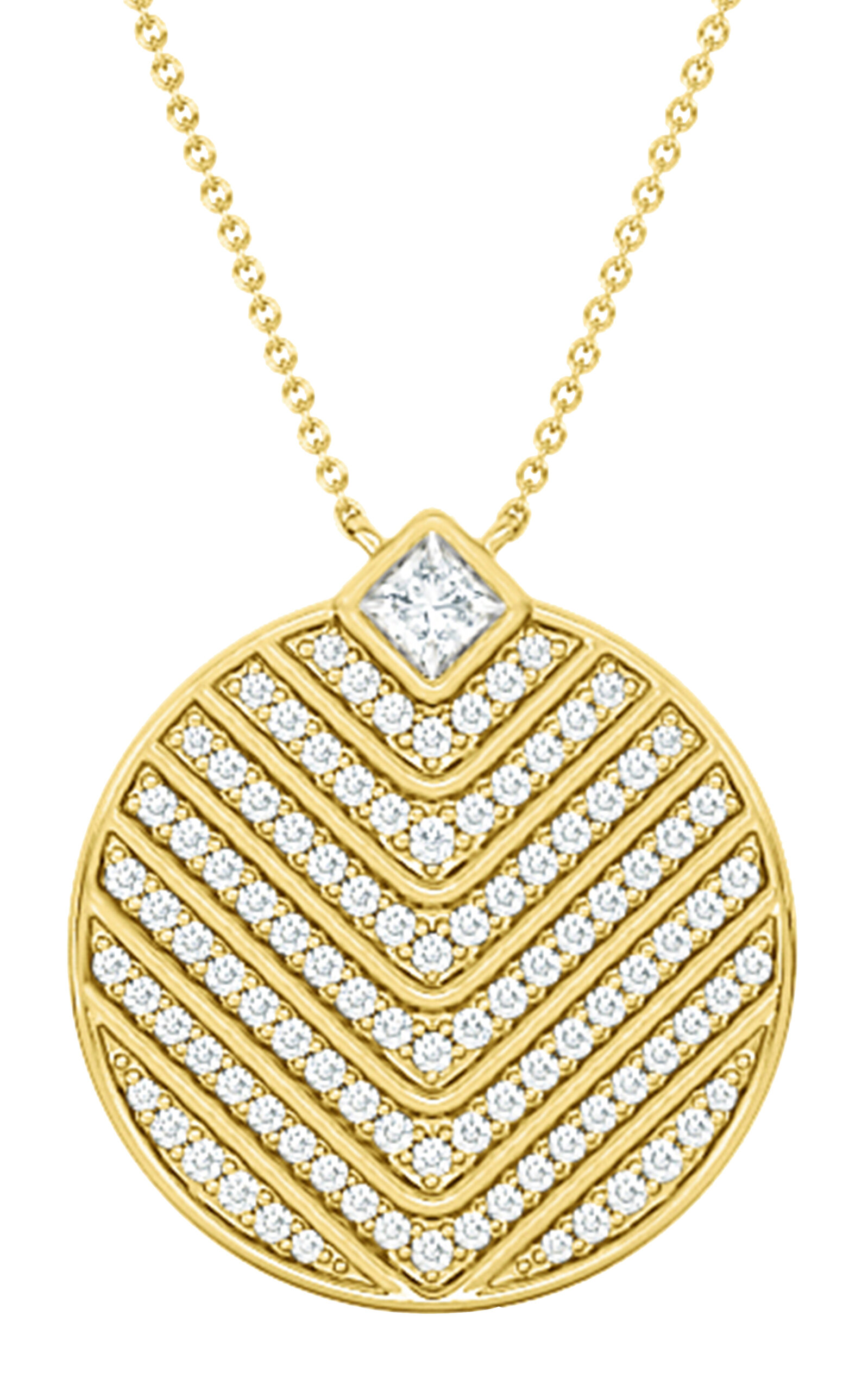 Almasika 18k Yellow Gold Veni Diamant Pave Pendant