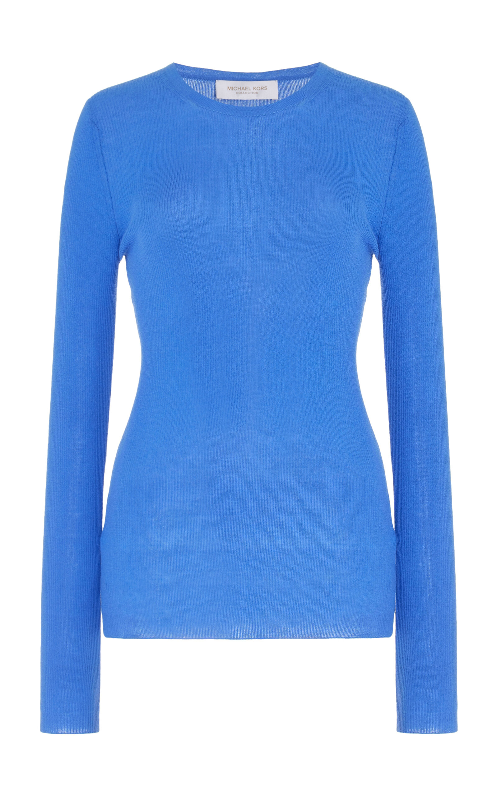 Michael Kors Ribbed-knit Cashmere Sweater In Blue