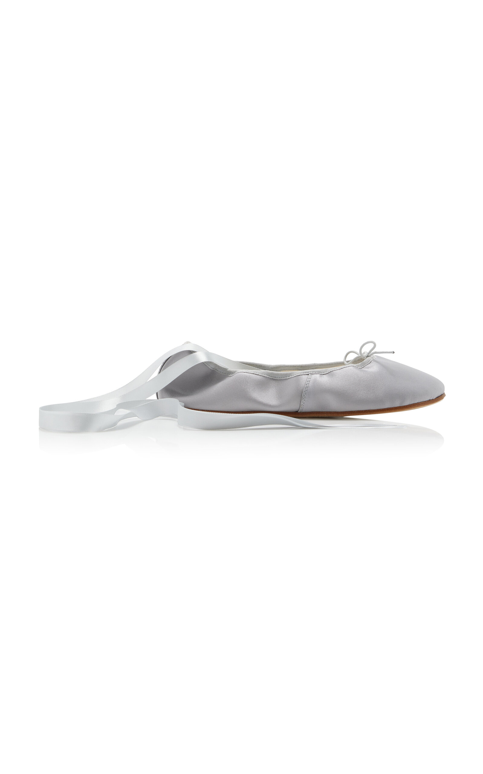 Shop Repetto Sophia Lace-up Satin Ballet Flats In Grey