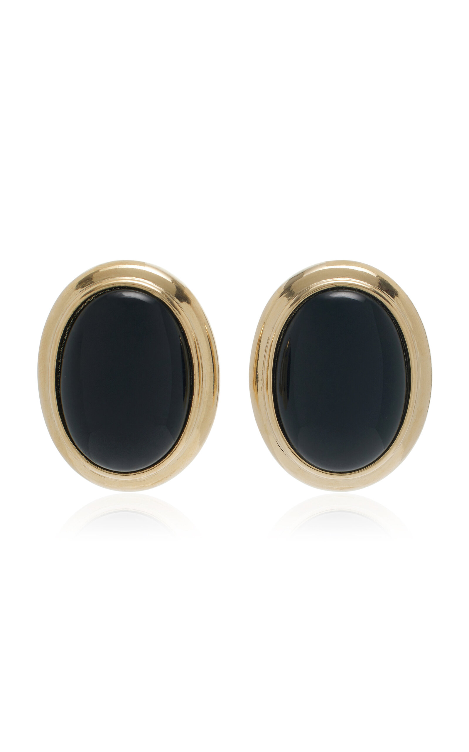 Ben-amun Exclusive Gabrielle Silver-tone Stone Earrings In Black