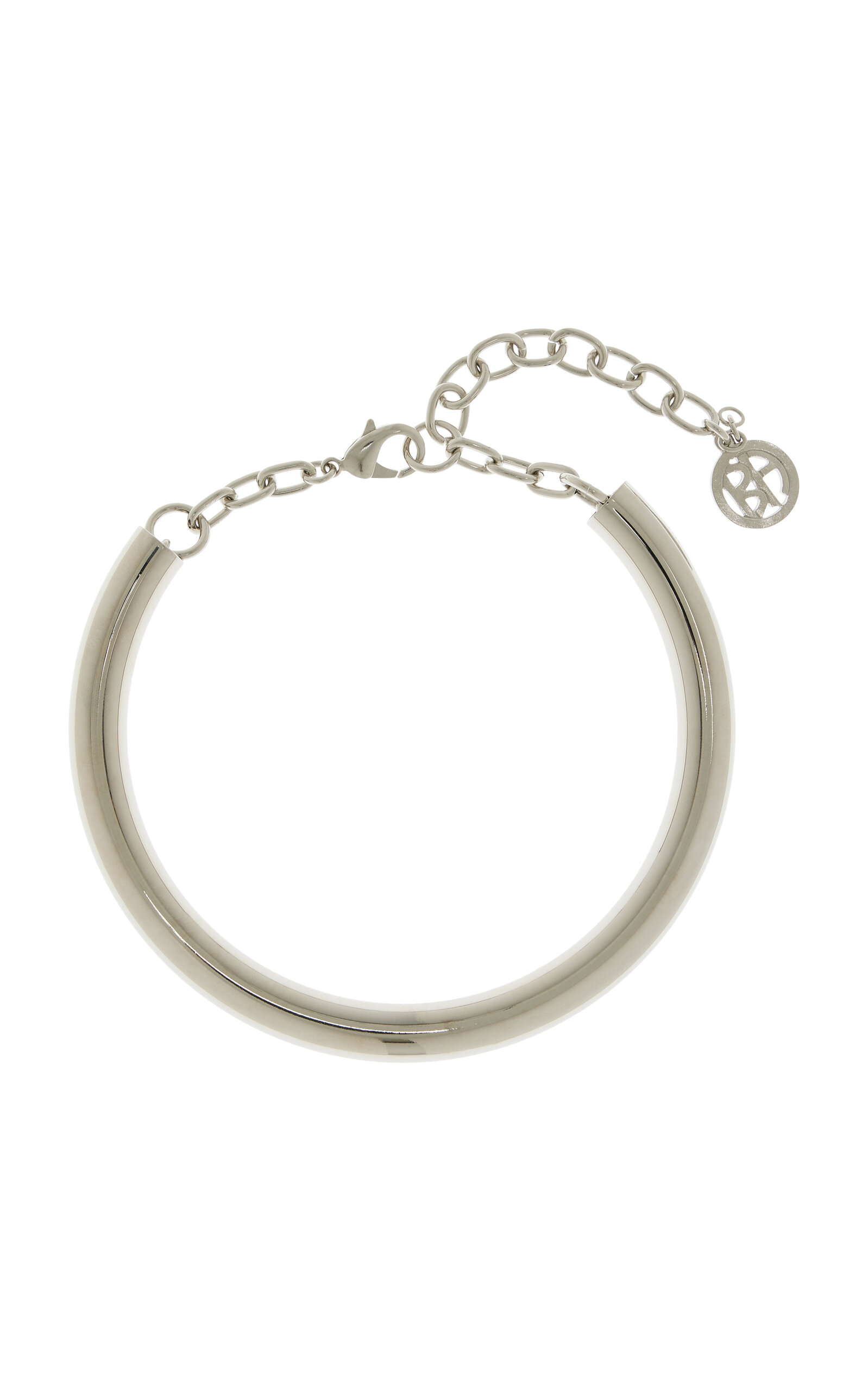 Exclusive Tubular 24K White Gold-Plated Necklace