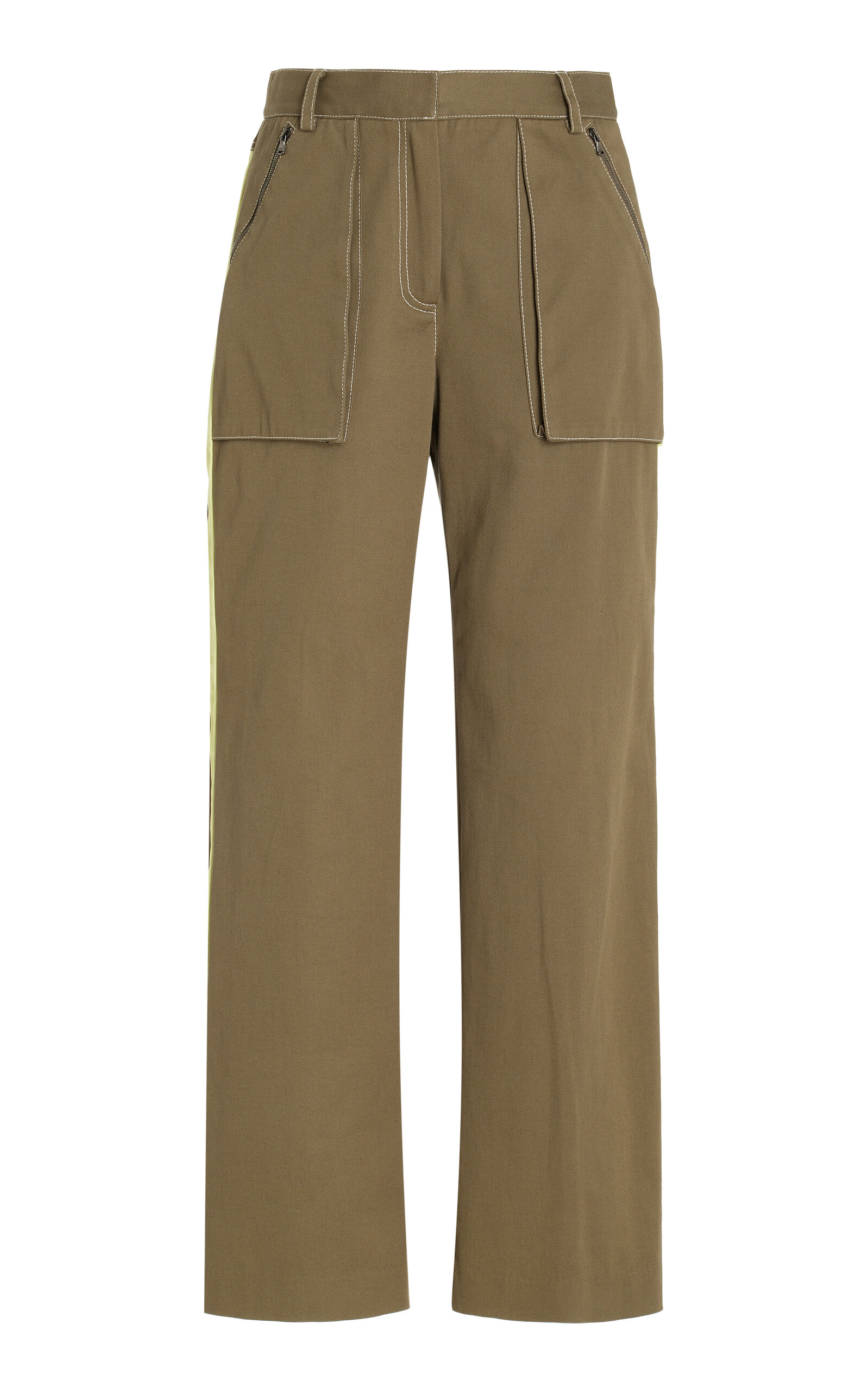 Shop Twp Isa Stretch Cotton-twill Cargo Pants In Khaki