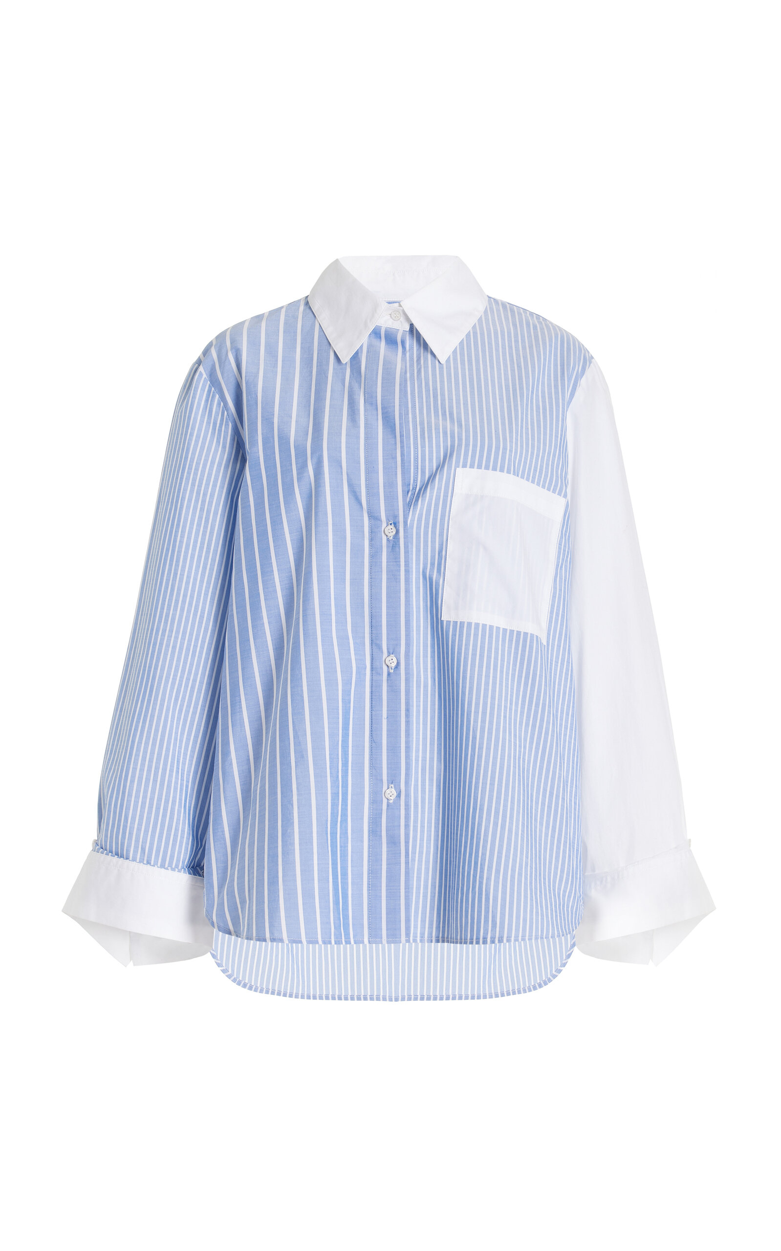 Shop Twp New Morning After Oversized Silk Shirt In Light Blue