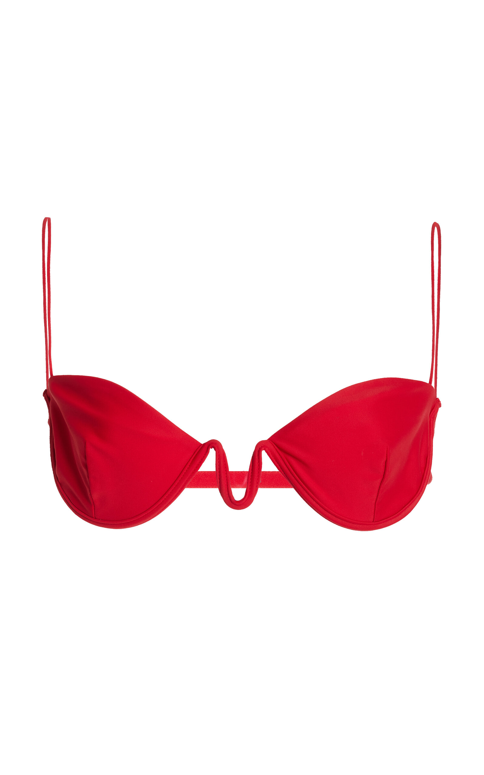 Shop Ziah Cup-detailed Balconette Bikini Top In Red