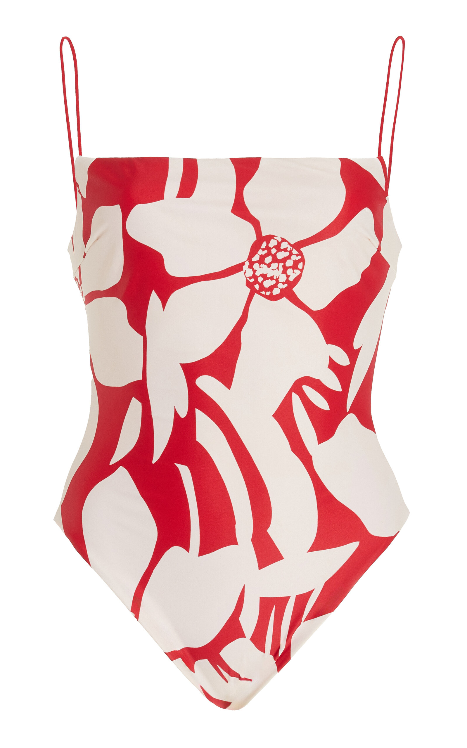 Ziah Square Neck One-piece Swimsuit In Red