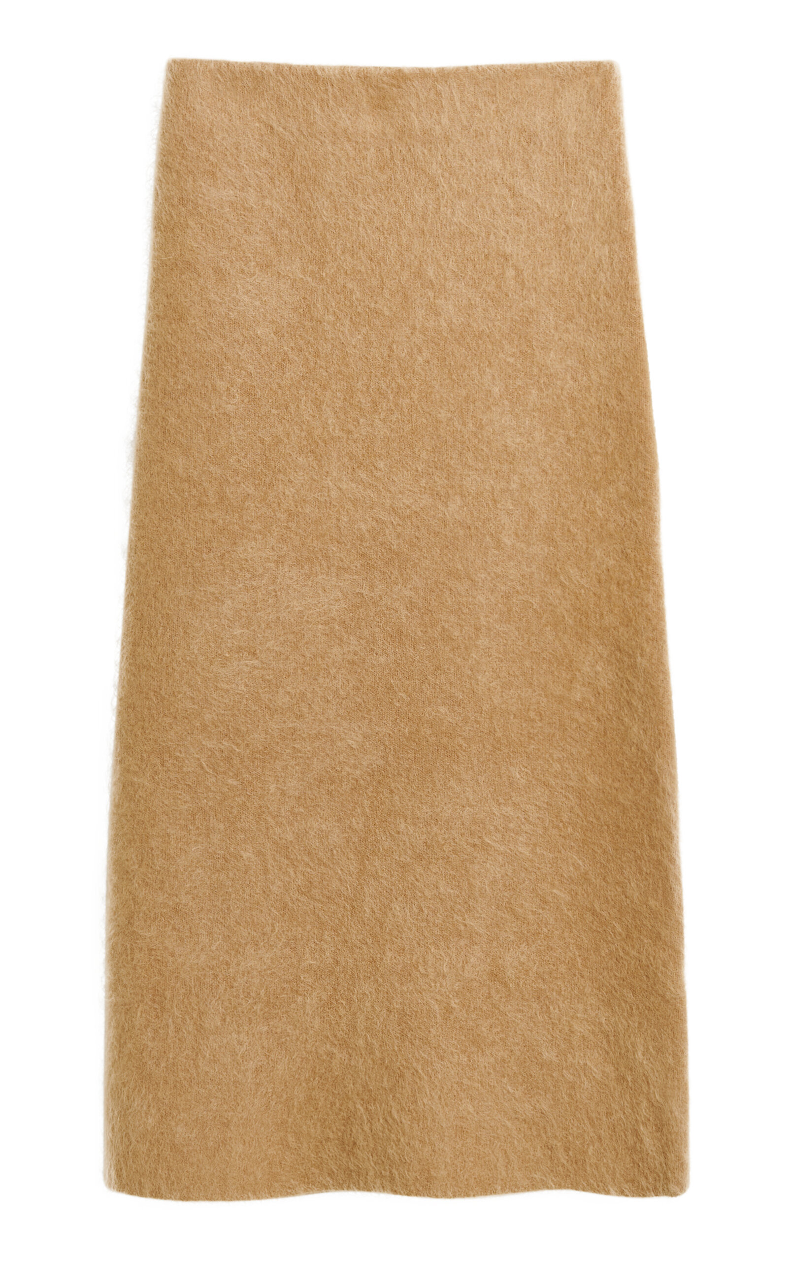 By Malene Birger Estille Brushed Mohair-blend Midi Skirt In Brown