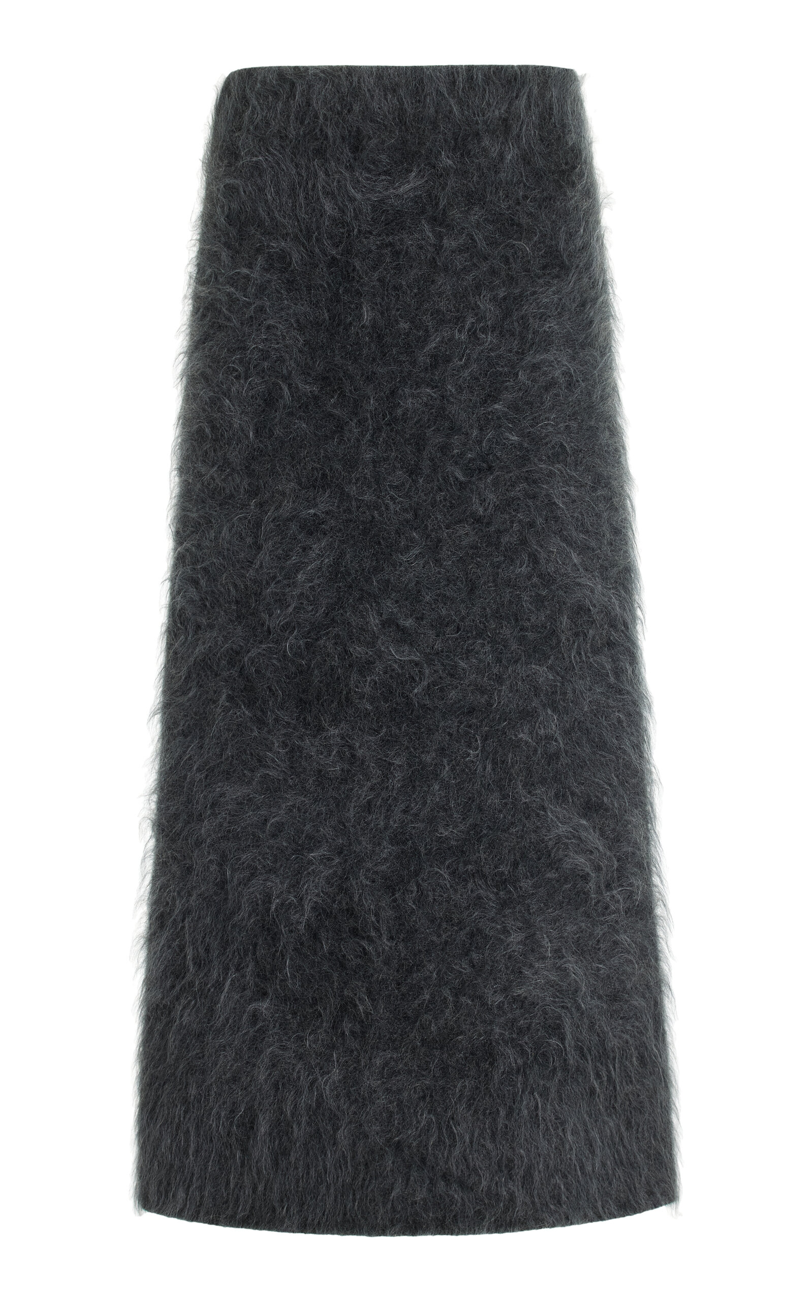 By Malene Birger Estille Brushed Mohair-blend Midi Skirt In Dark Grey