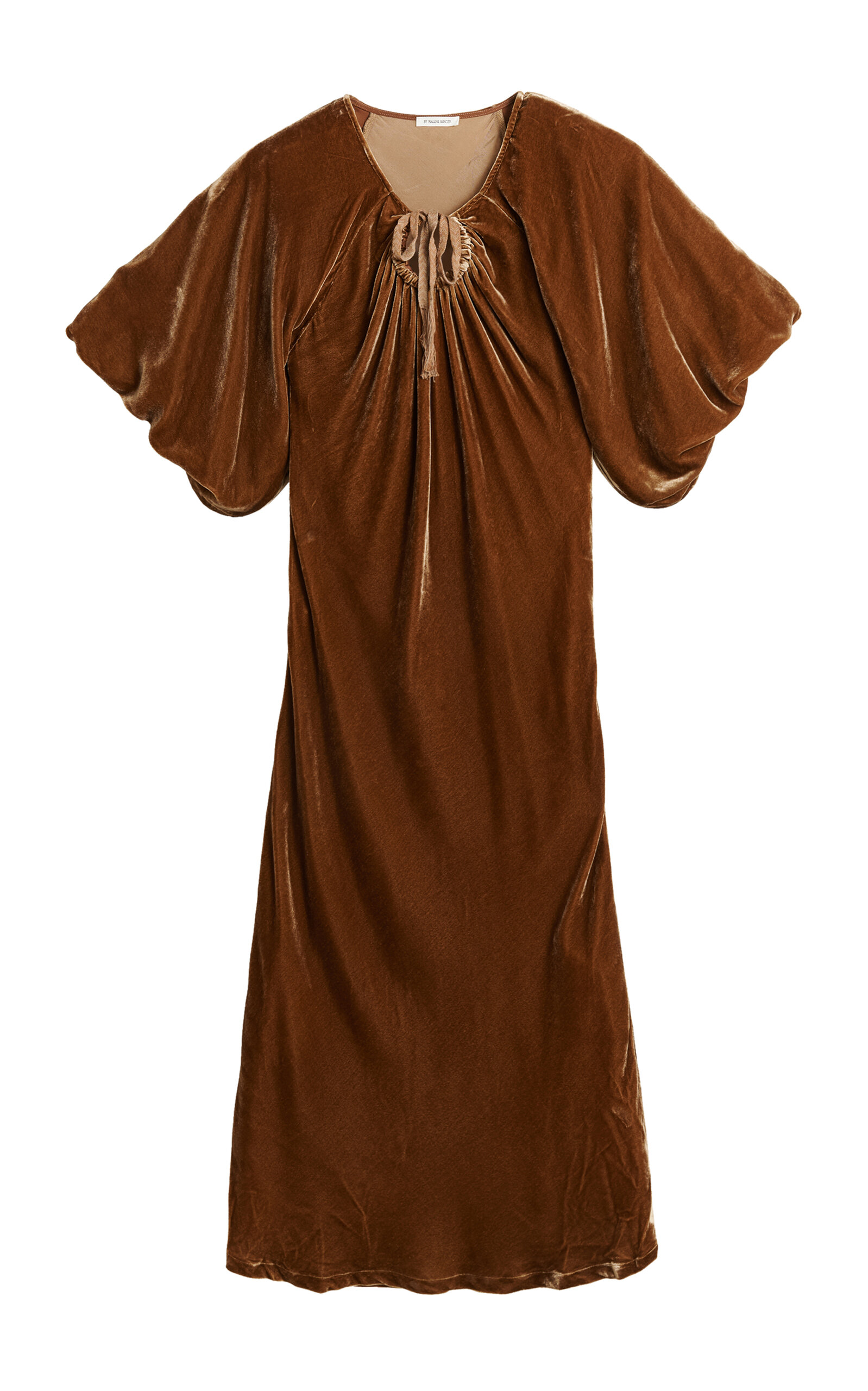 By Malene Birger Rosae Gathered Velvet Maxi Dress - Brown
