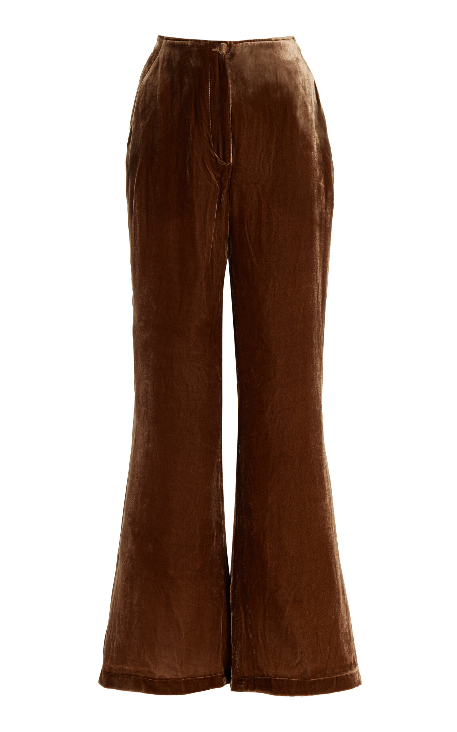 By Malene Birger Amores Velvet Flared Pants - Brown