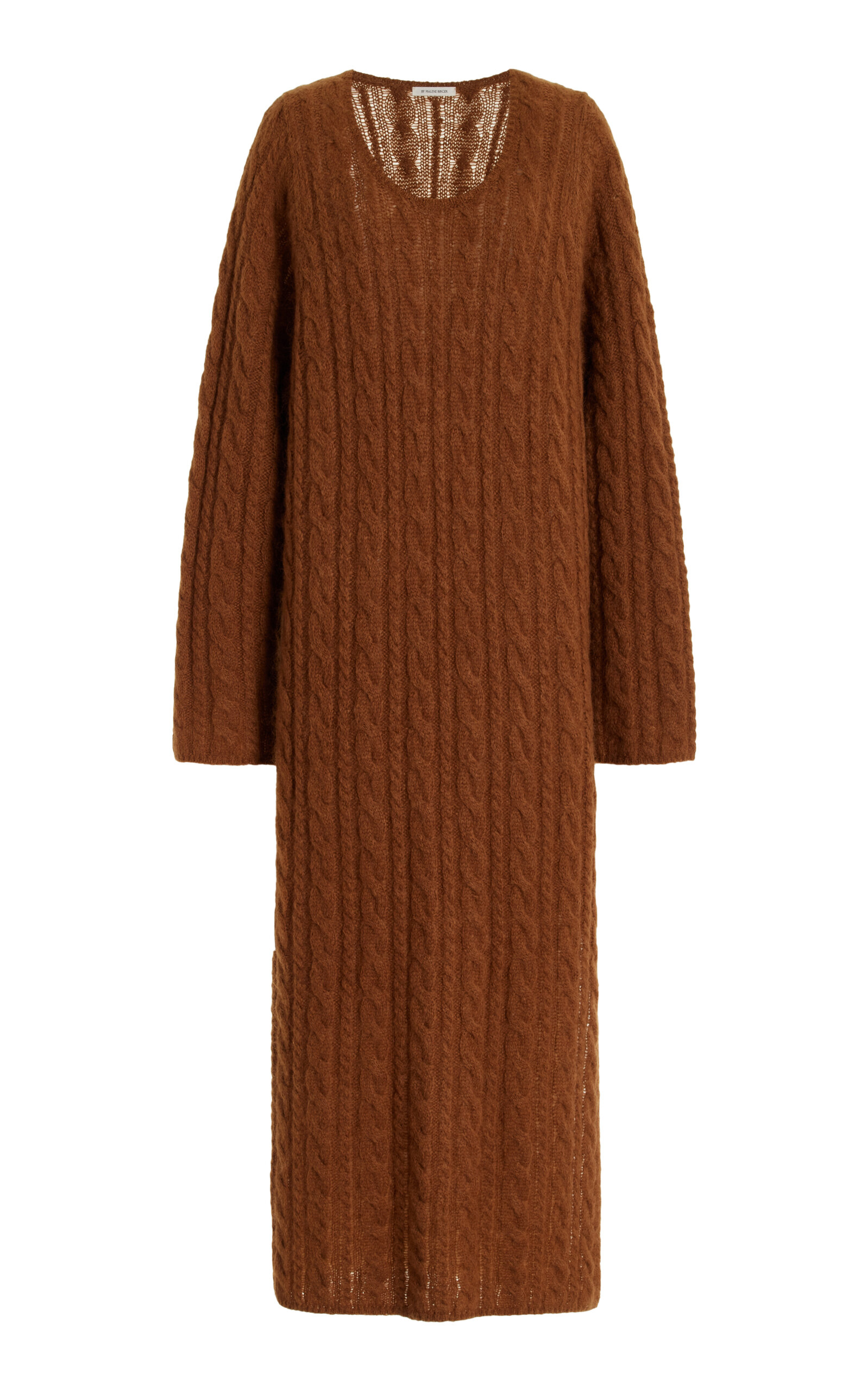 By Malene Birger Lovella Chunky Cable-knit Maxi Dress In Brown