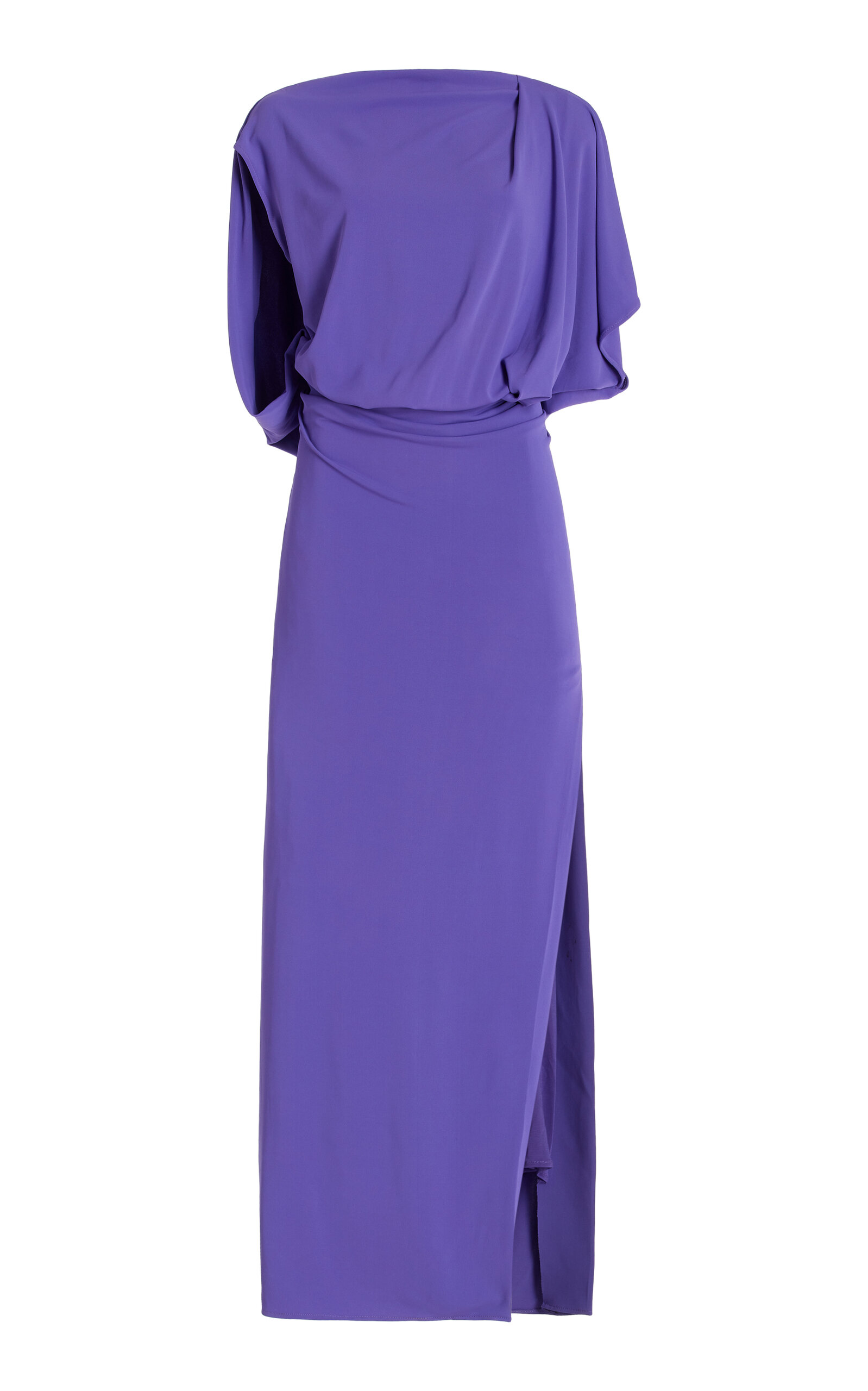 Simkhai Hollins Asymmetrical Cape Gown In Purple
