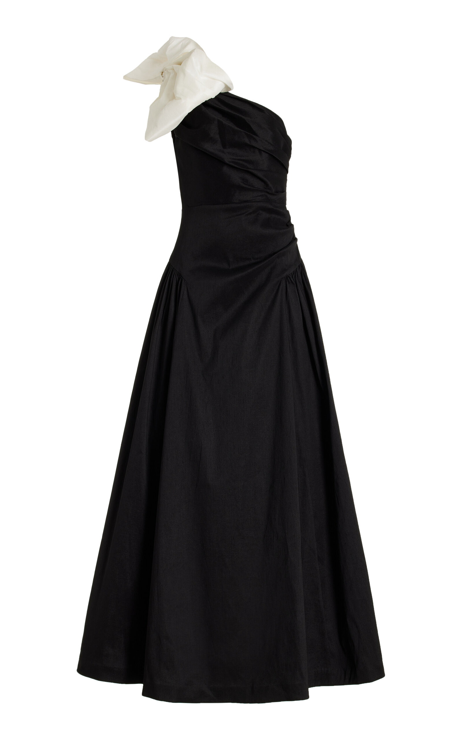 Shop Rachel Gilbert Banks Bow-detailed Taffeta Maxi Dress In Black