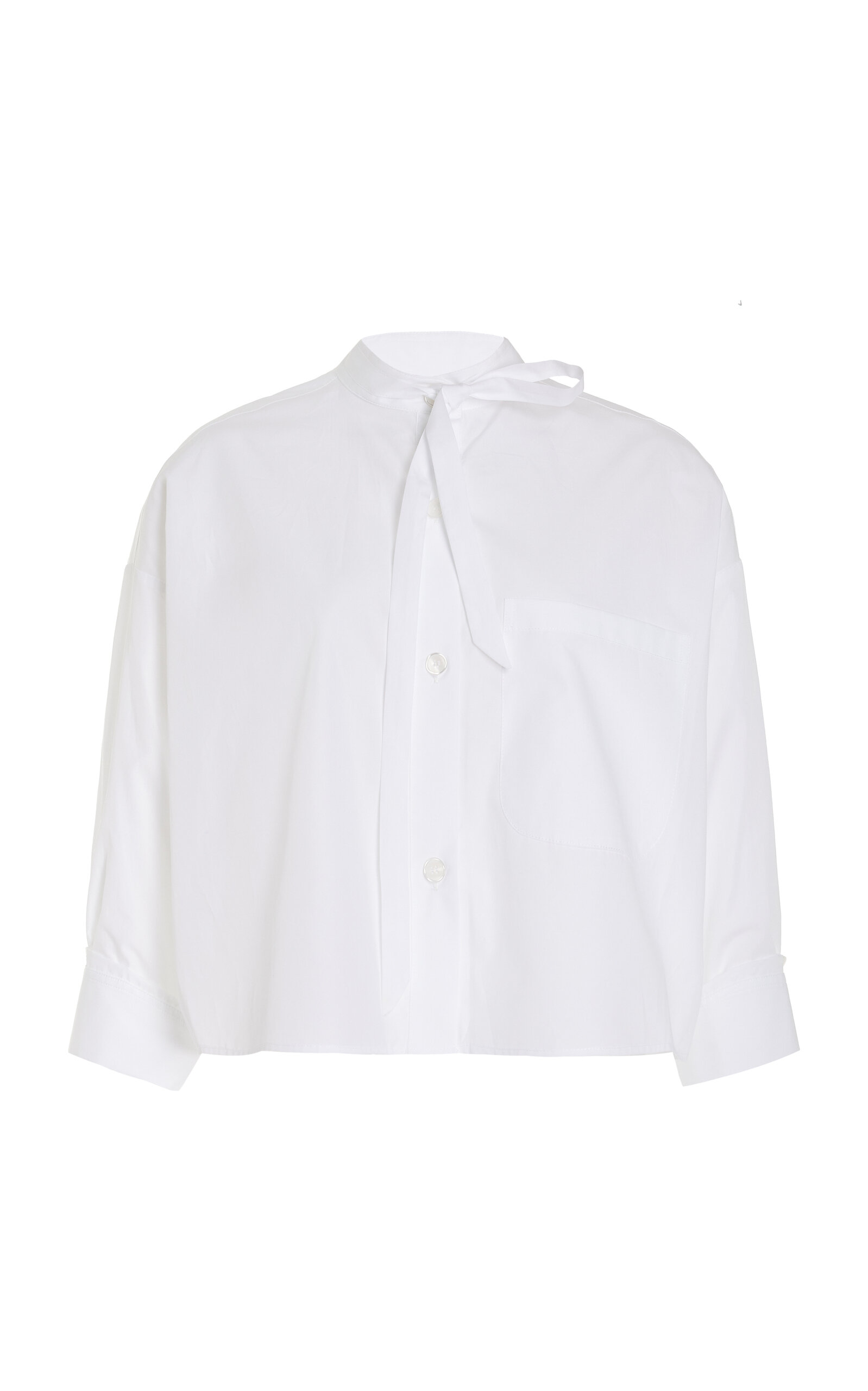 TWP DARLING TIE-DETAILED COTTON SHIRT