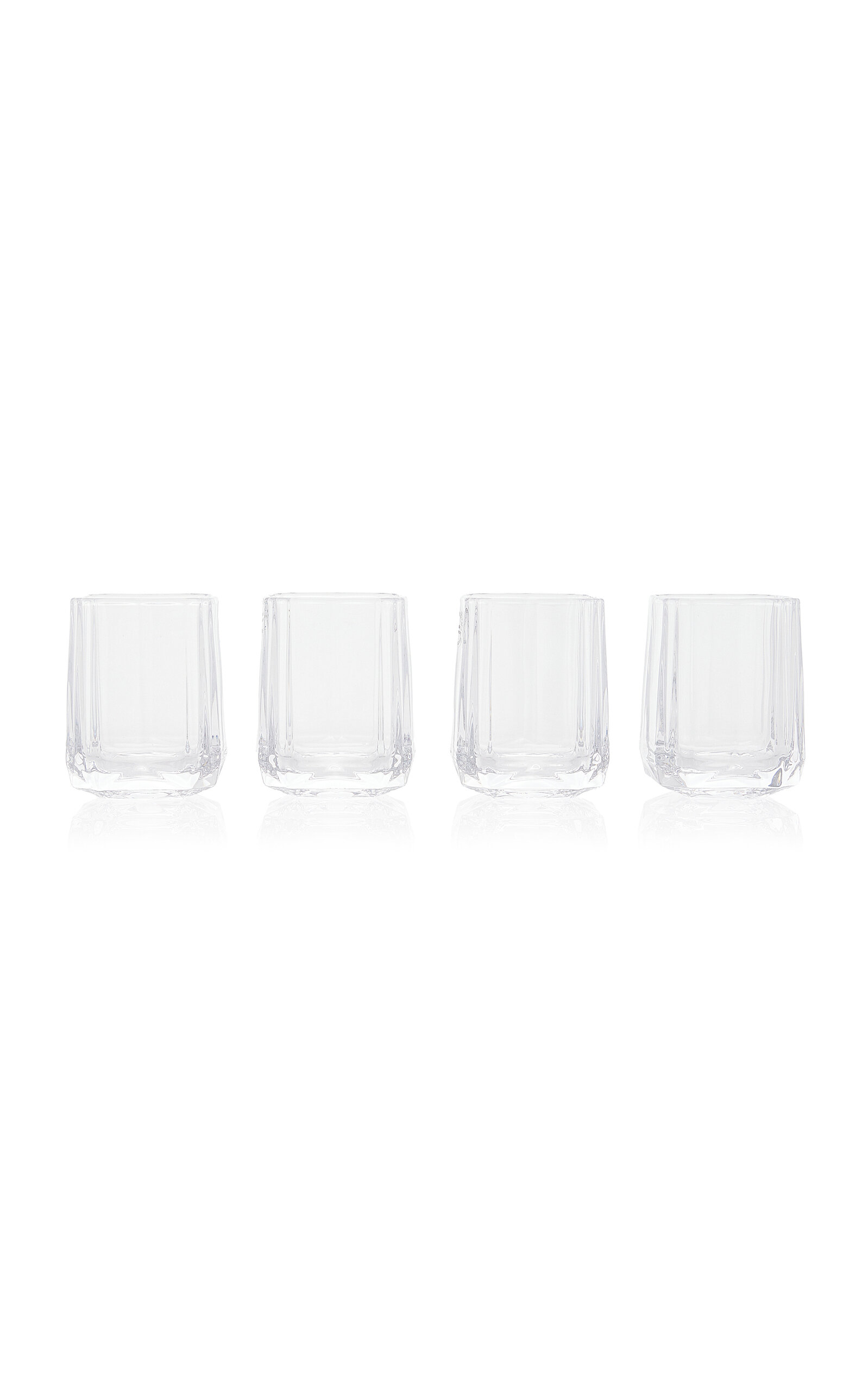 Tiffany & Co Facet Set-of-four Crystal Shot Glasses In Black