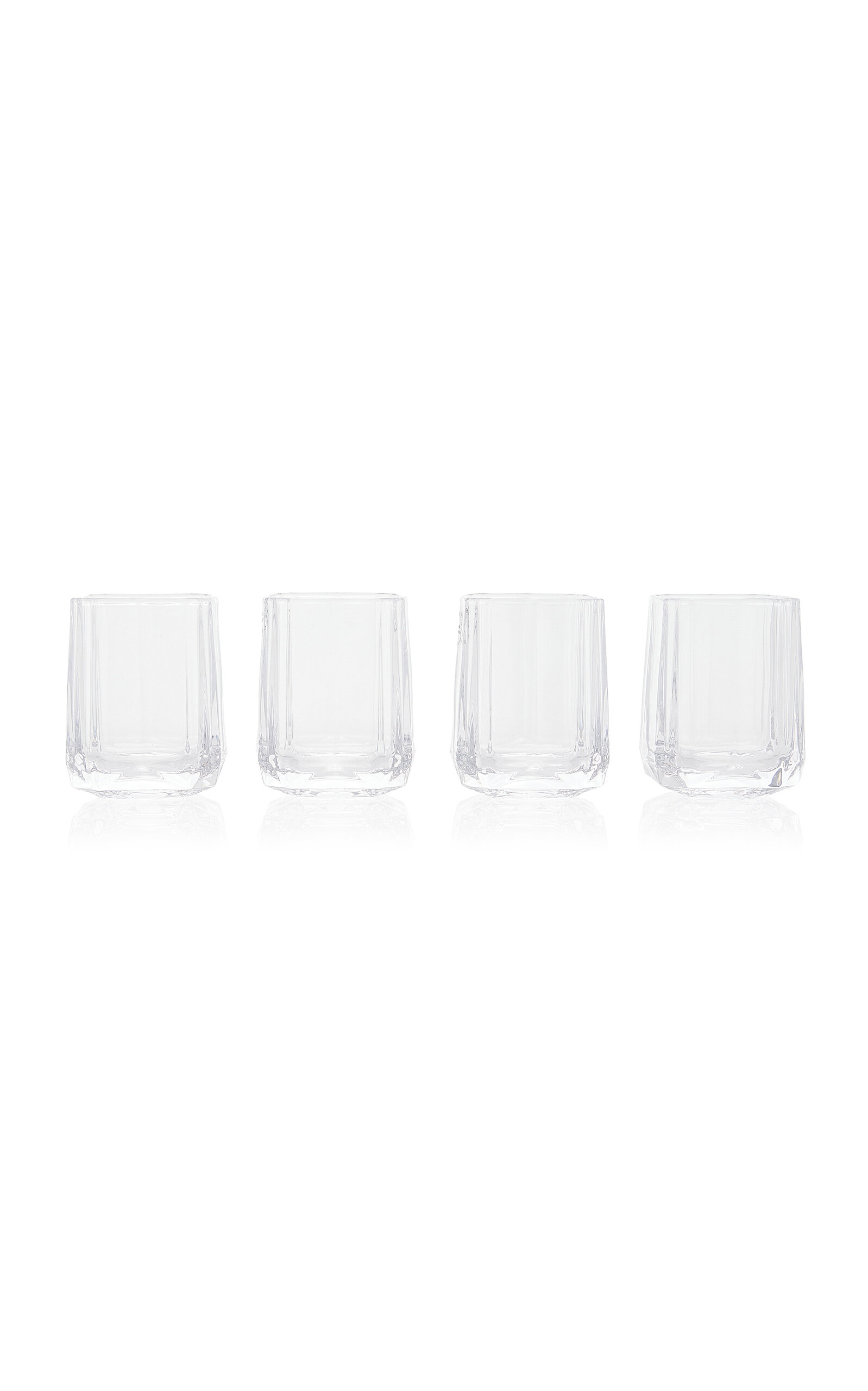Tiffany & Co Facet Set-of-four Crystal Shot Glasses In Clear