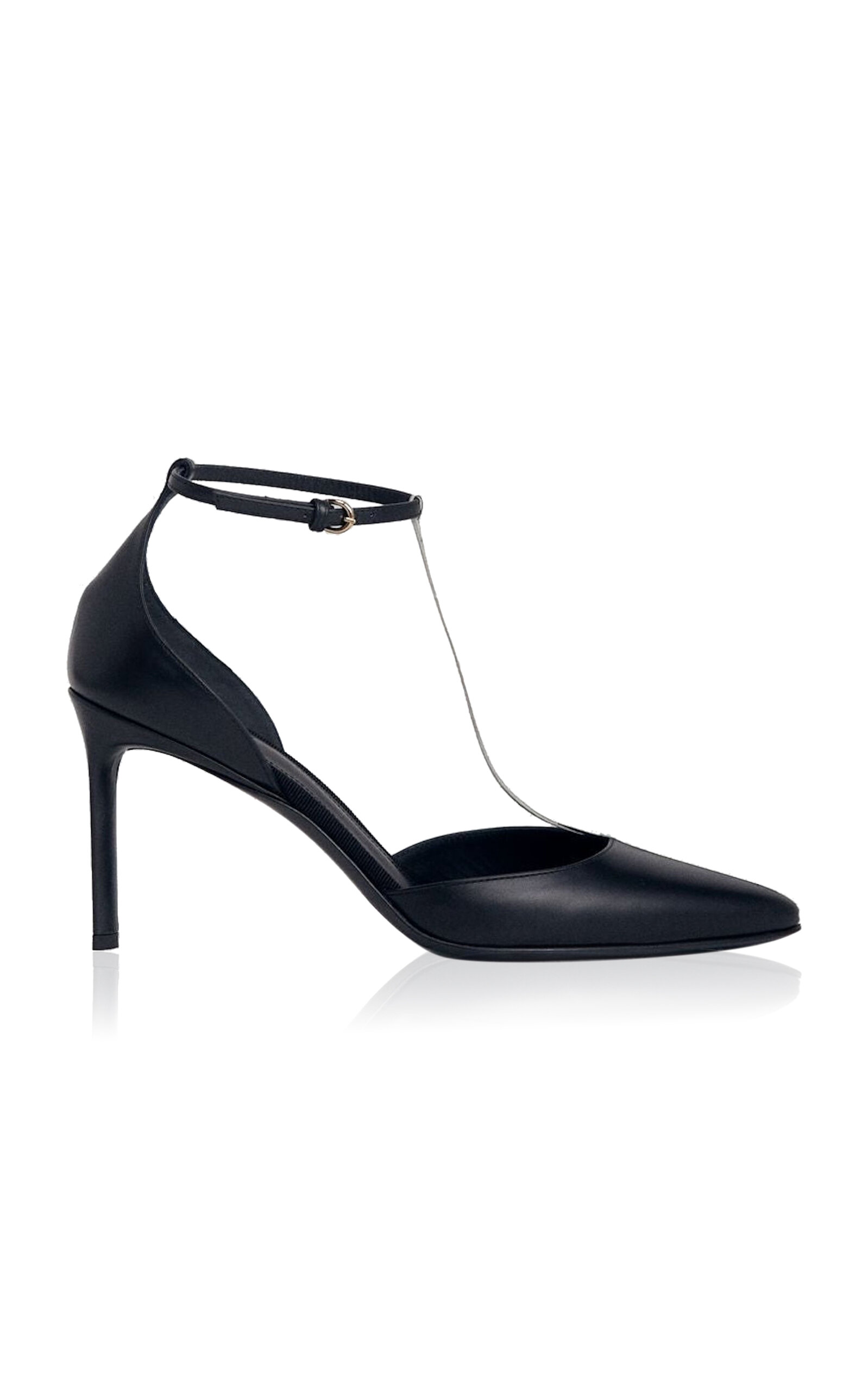 Co T-strap Leather D'orsay Pumps In Black