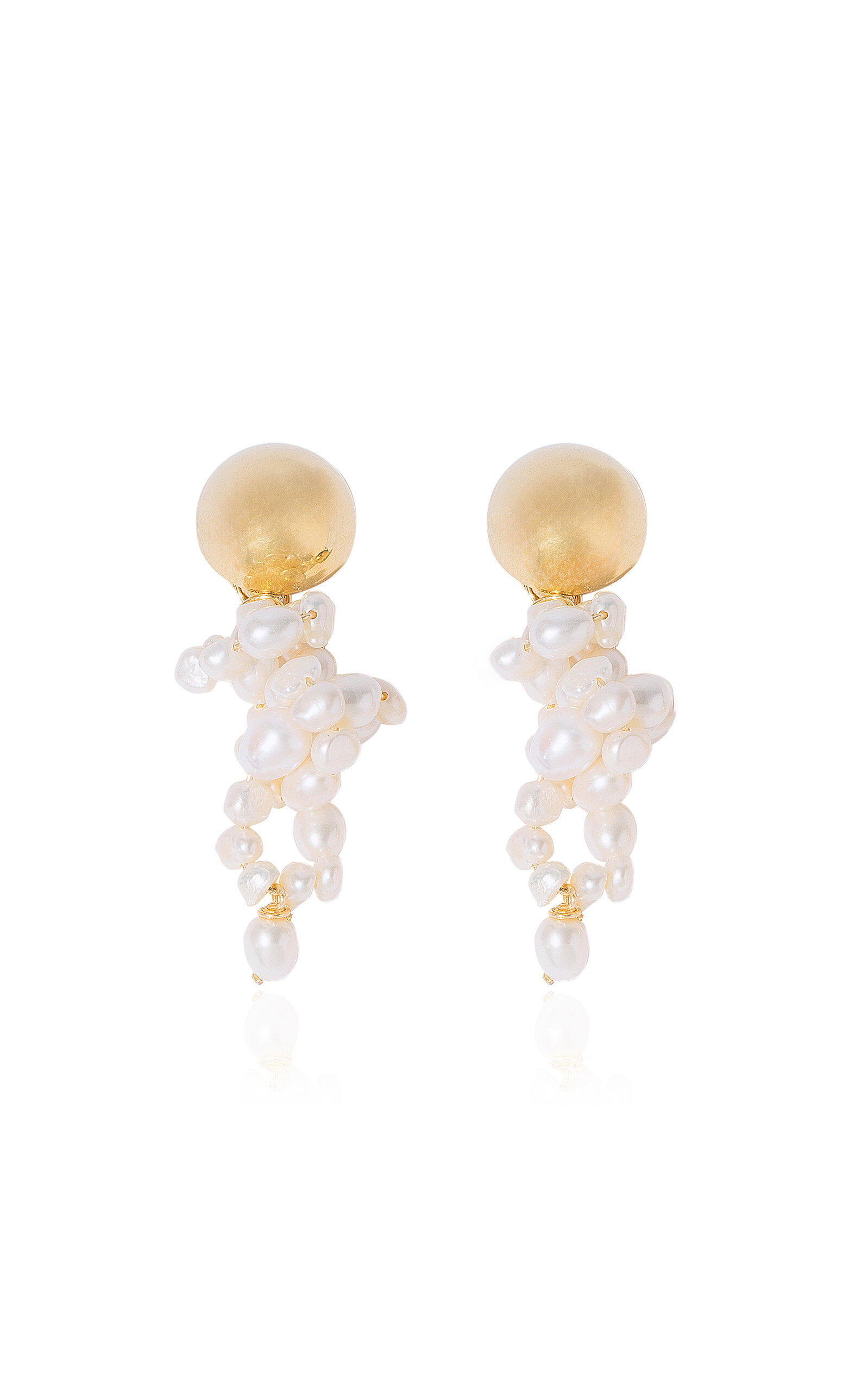 Pearly Gold Grape Earrings