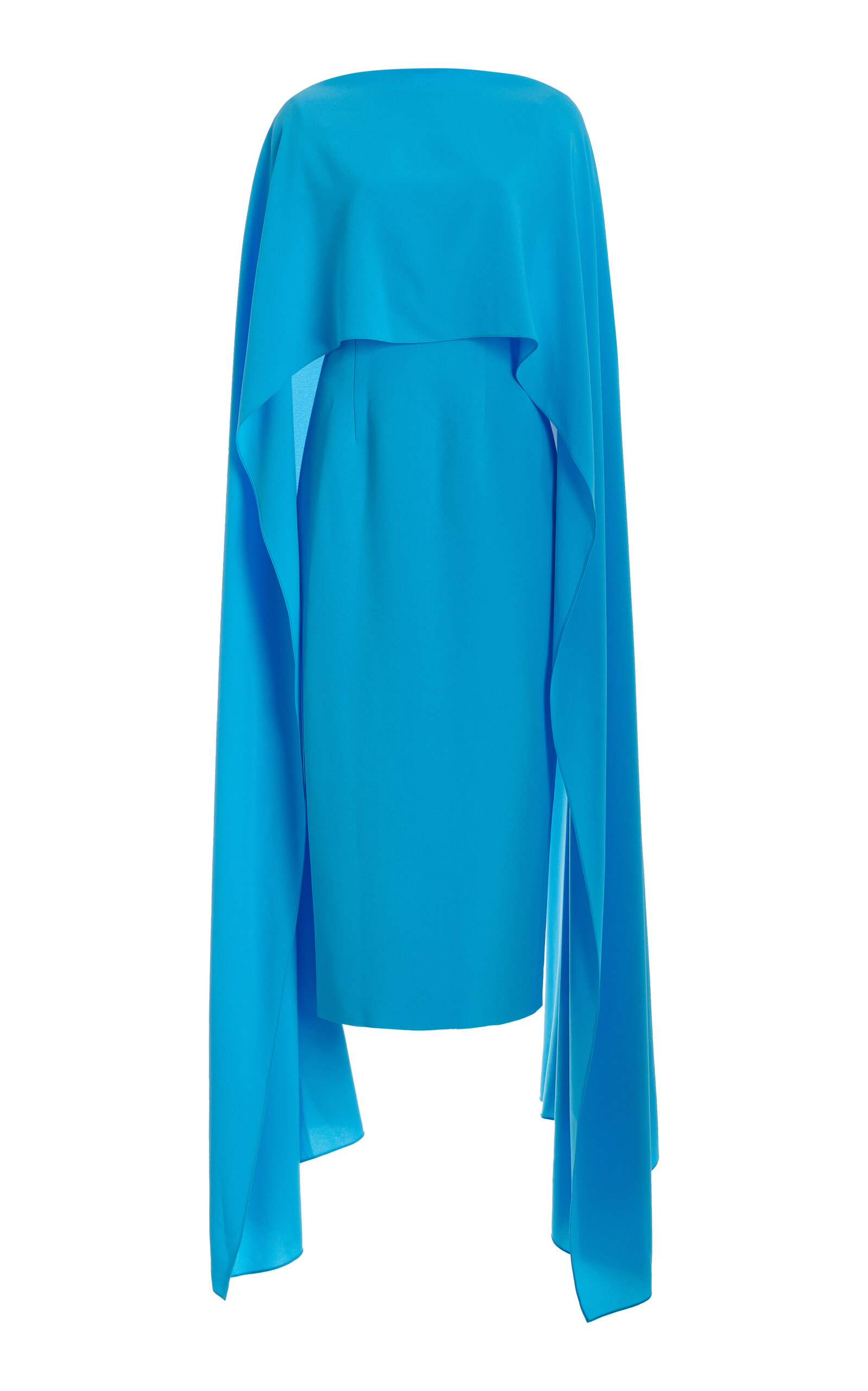 Elina Cape-Detailed Bonded Crepe Maxi Dress