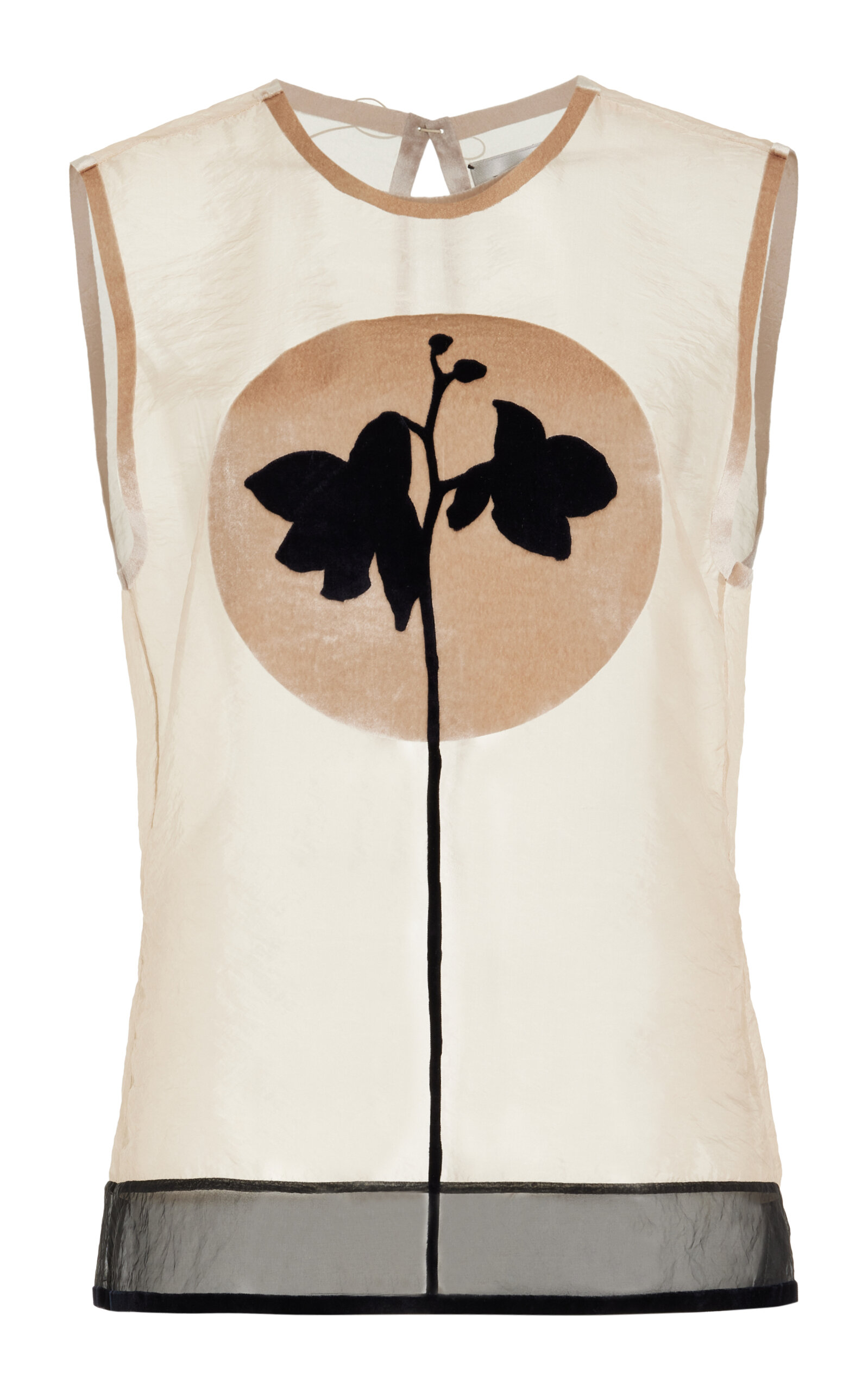 Ludovic De Saint Sernin Marisa Printed Organdy Sleeveless Top In Off-white