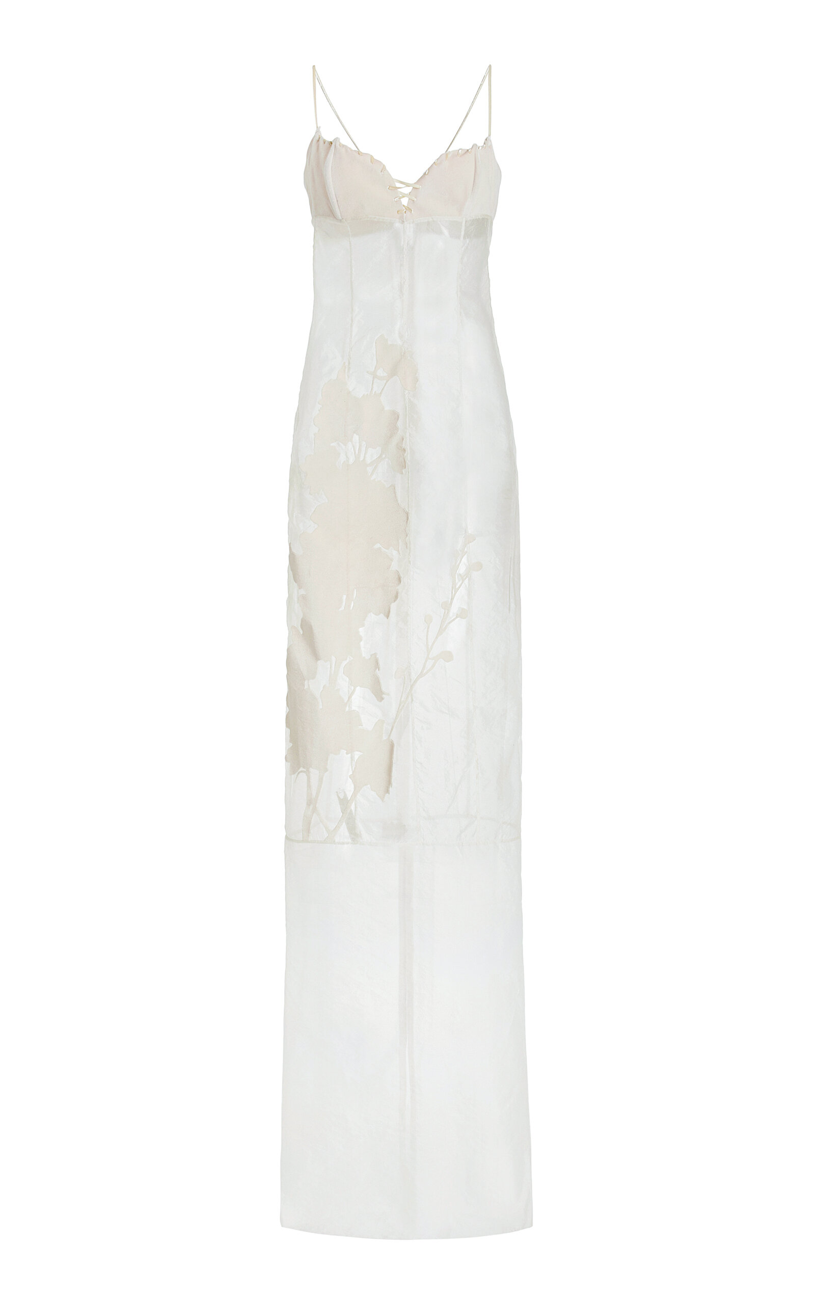 Ludovic de Saint Sernin Exclusive Isabella Appliquéd Organdy Bustier Maxi Dress - Off-White