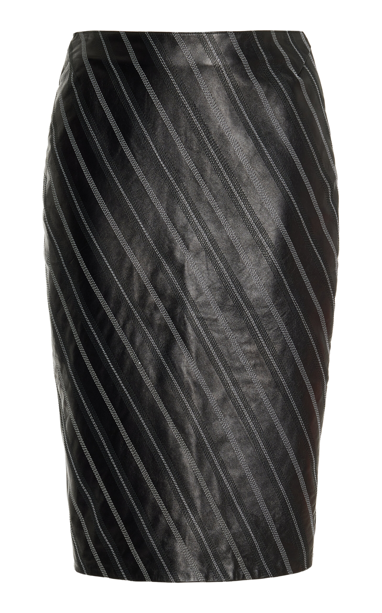 Ludovic de Saint Sernin - Helen Leather Pencil Midi Skirt - Black - L - Only At Moda Operandi