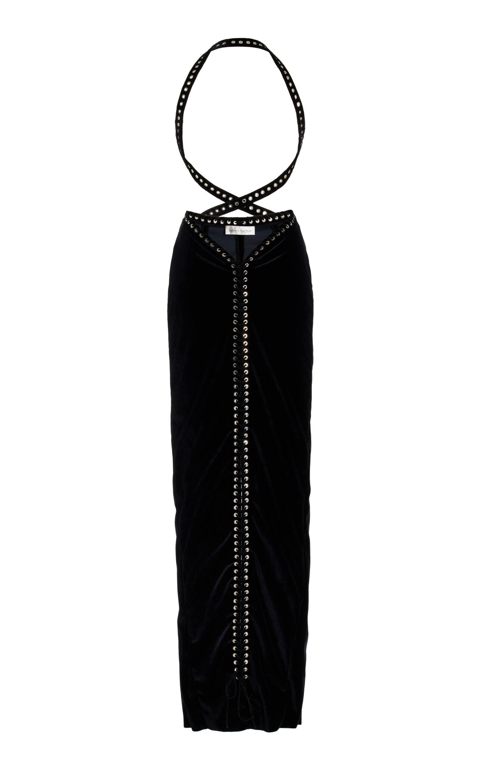Ludovic de Saint Sernin - Susan Grommet-Detailed Velvet Maxi Skirt - Black - S - Only At Moda Operandi