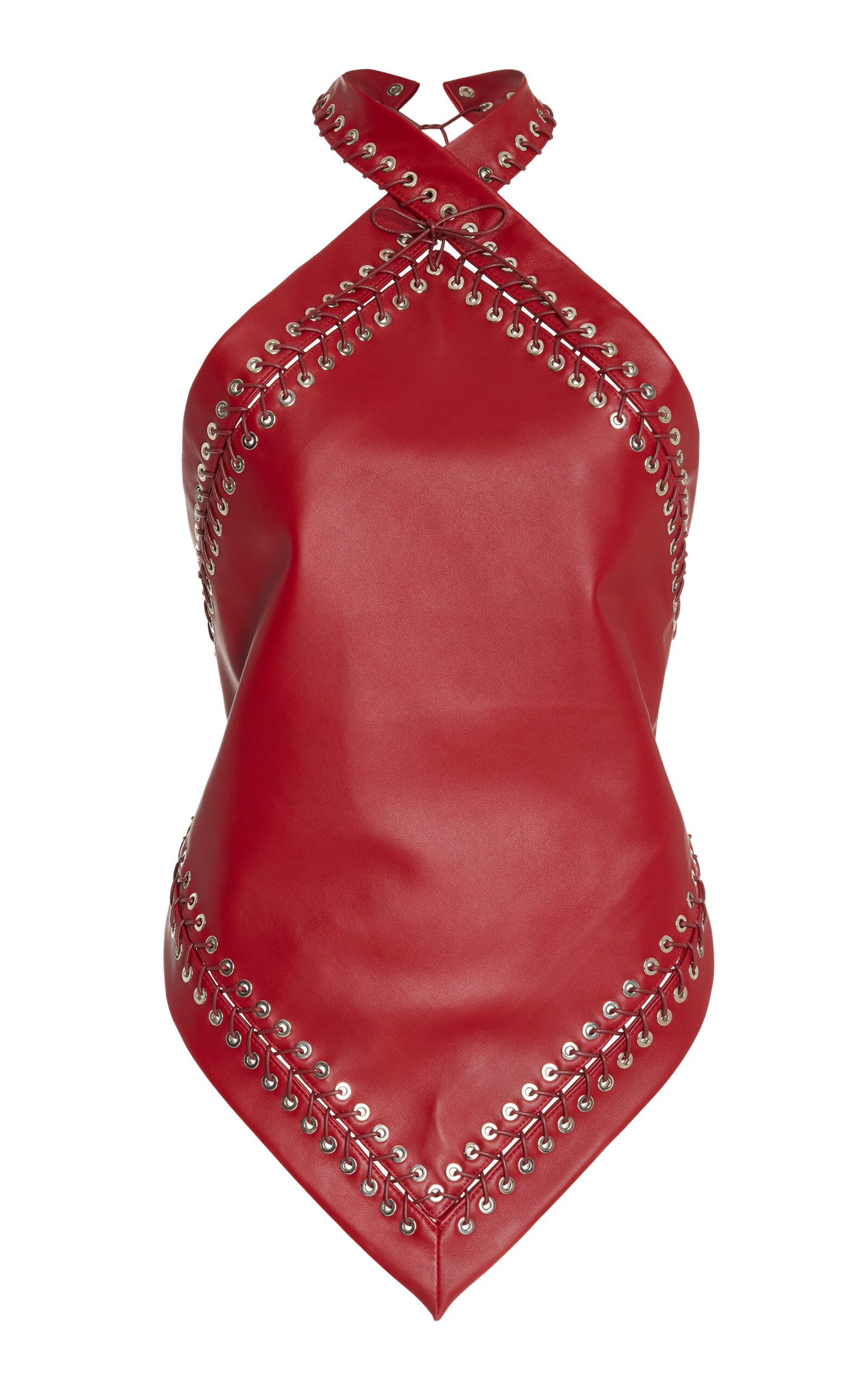 Ludovic de Saint Sernin - Ken Embellished Leather Top - Red - OS - Only At Moda Operandi