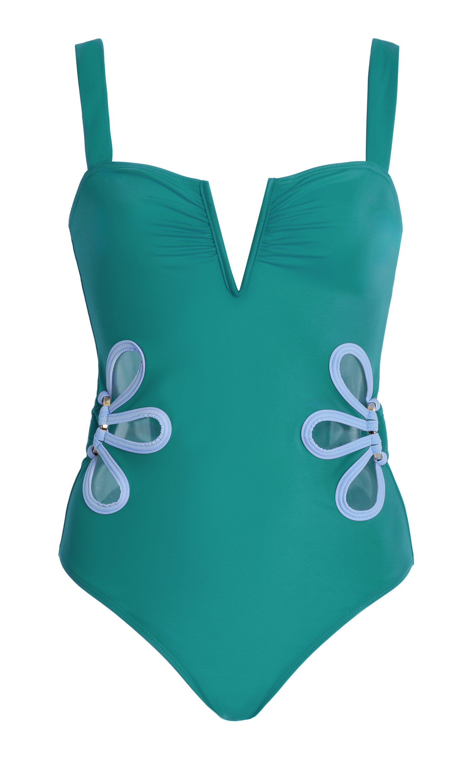Follow Suit Exclusive  Flora Cutout One-piece Swimsuit In Green