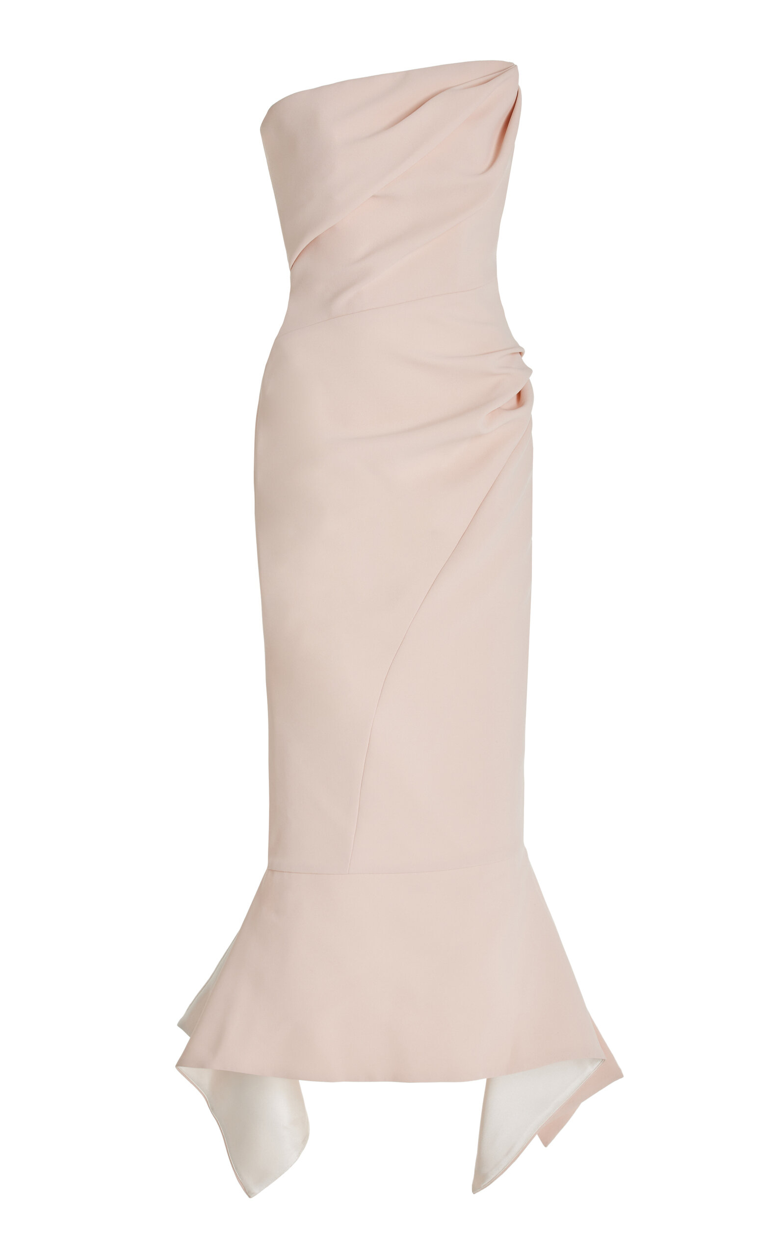 Shop Maticevski Exclusive Suffix Strapless Crepe Midi Dress In Pink