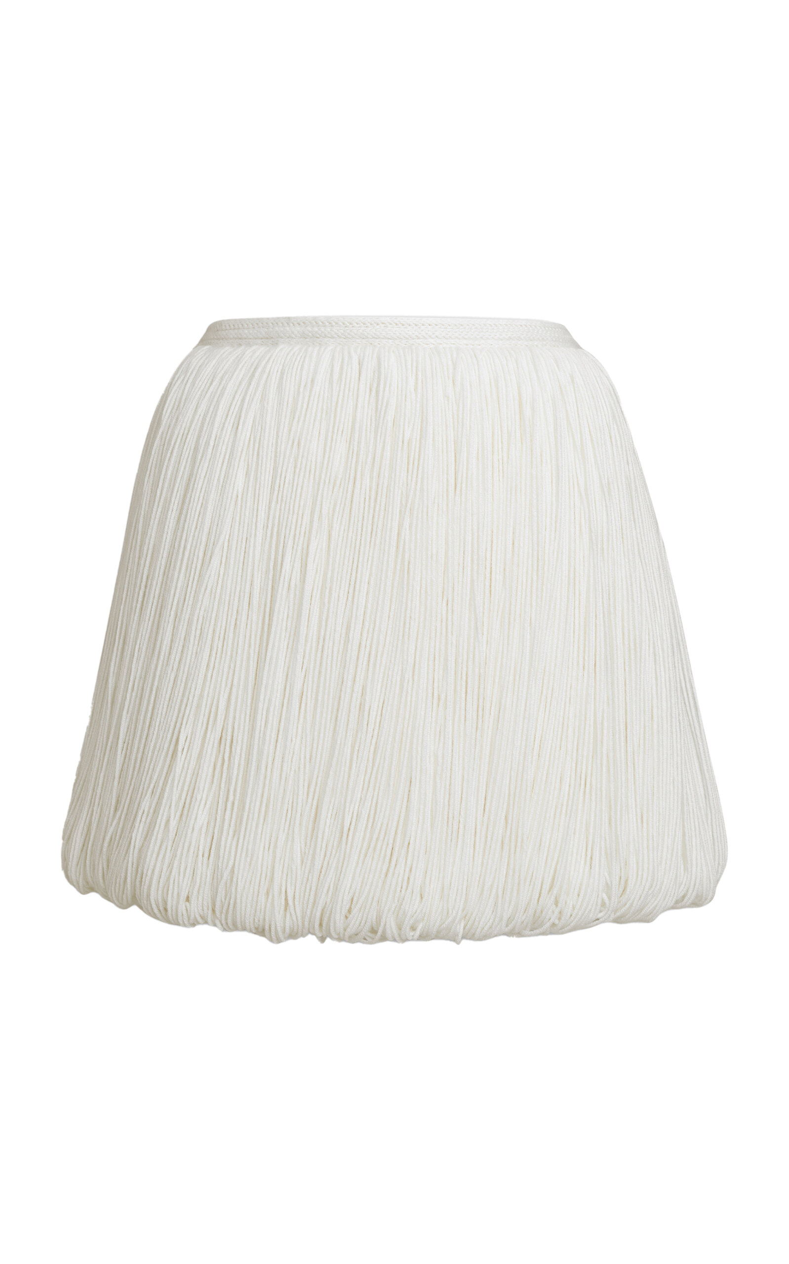 ALAÏA Belted Fringed Wool-Blend Mini Skirt - Ivory - Women's Clothing
