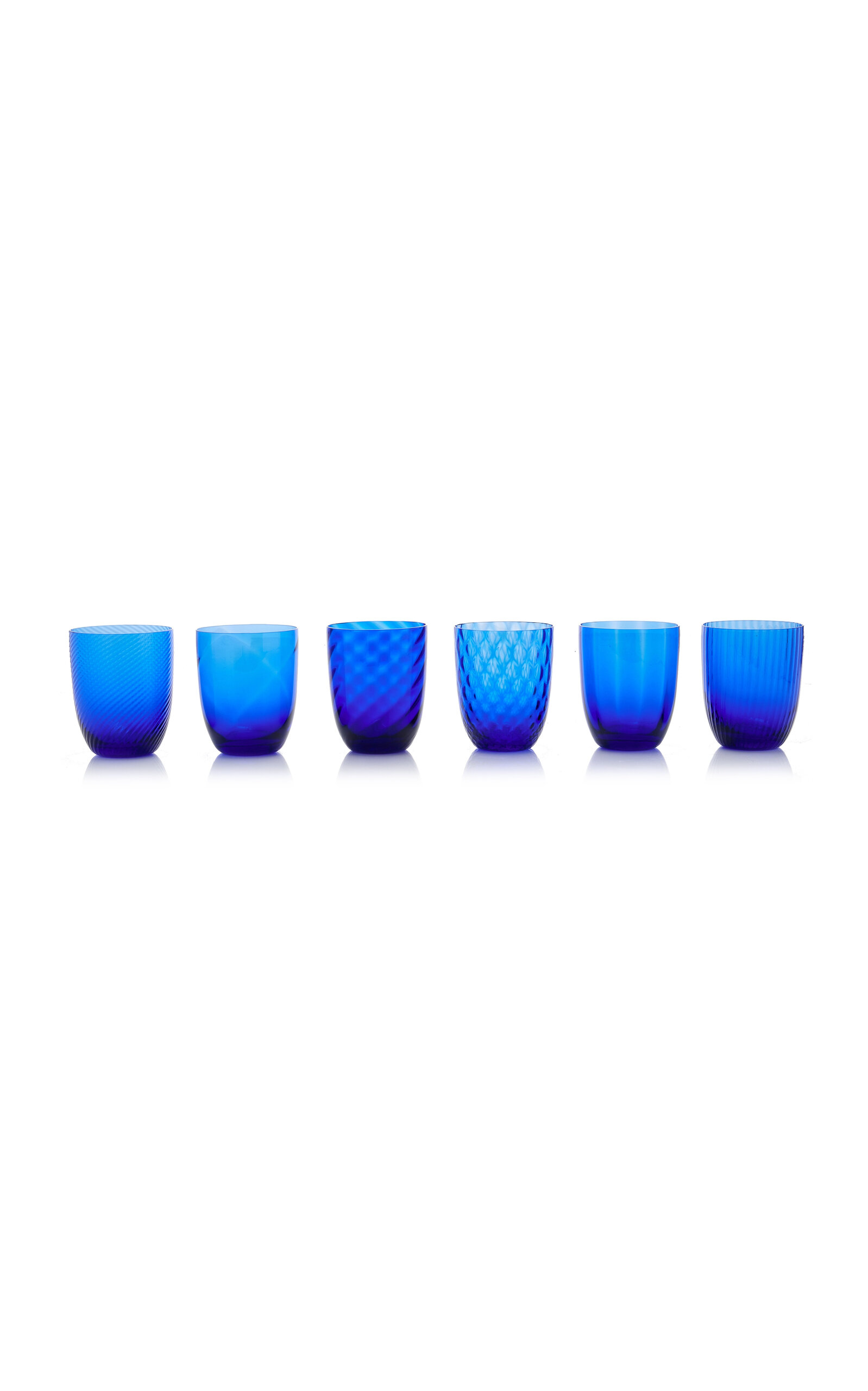 Shop Nasonmoretti Set-of-six Murano Water Glasses In Blue