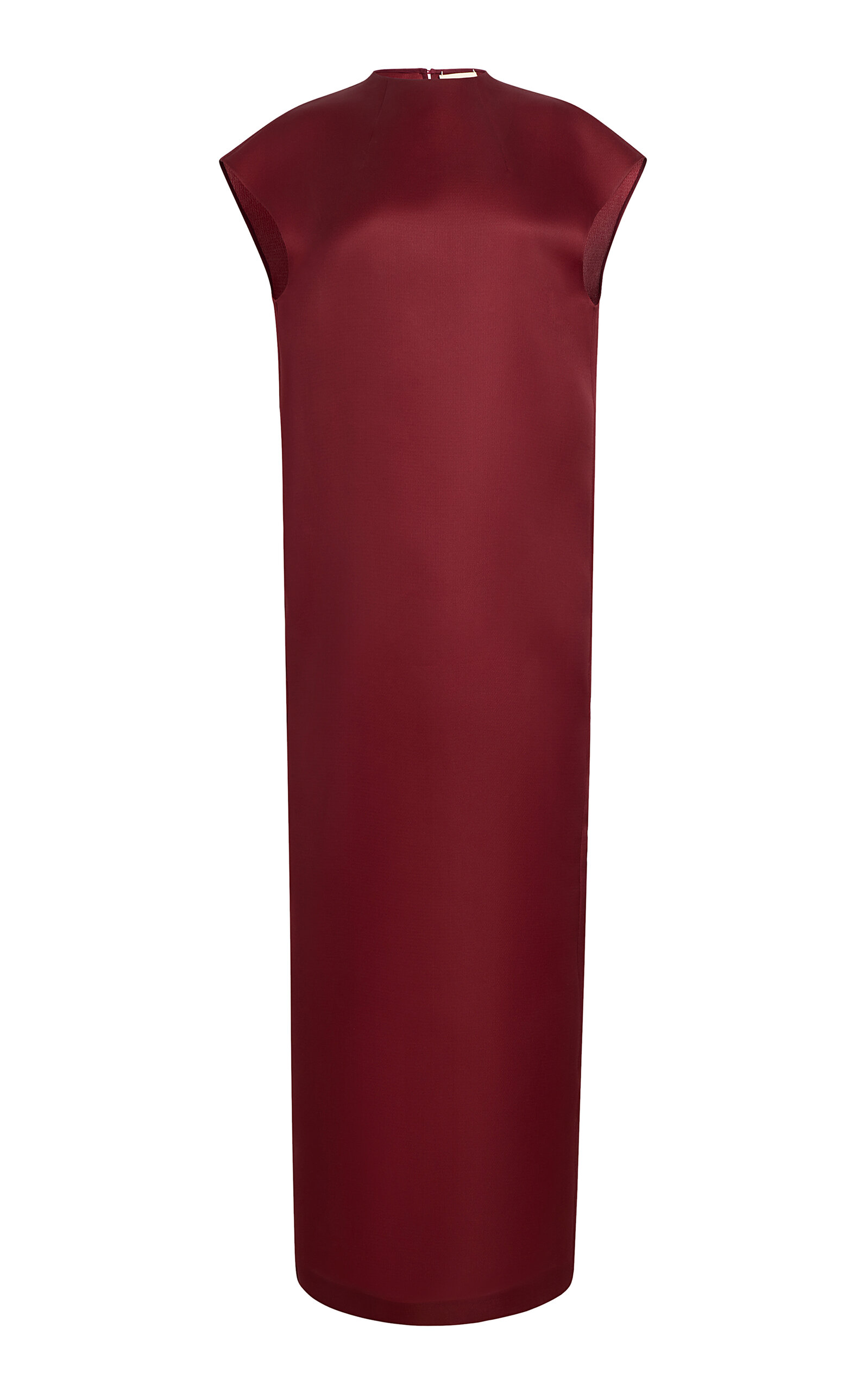 Khaite Lohan Mockneck Silk Maxi Dress - Burgundy